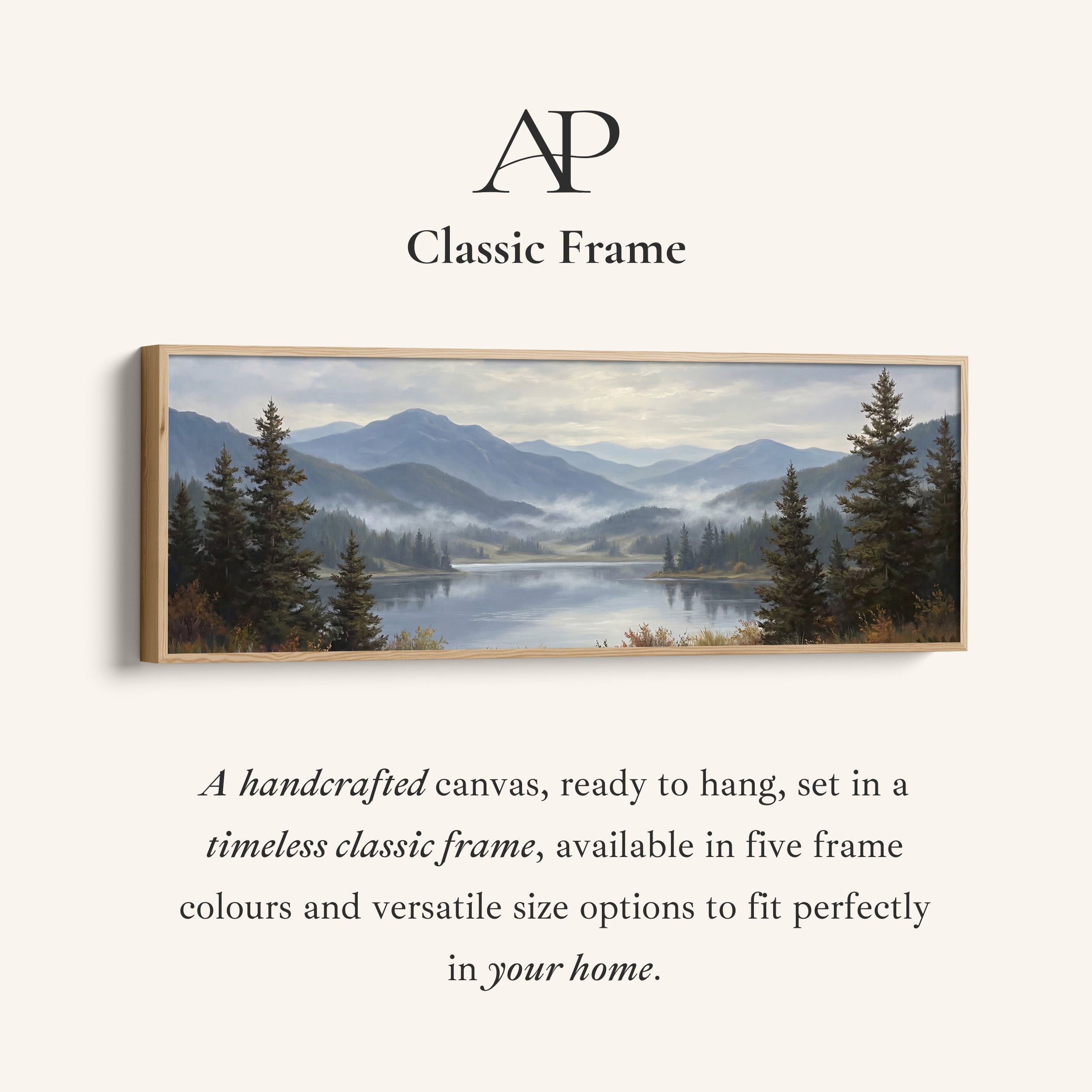 Above Soft Wall Art Mountain Lake With Pine Trees Statement Wall Decor Office