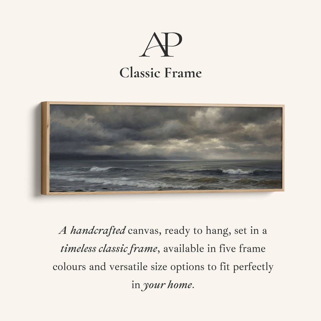 Panoramic Wall Art Rough Sea And Clouds Statement Wall Decor Office