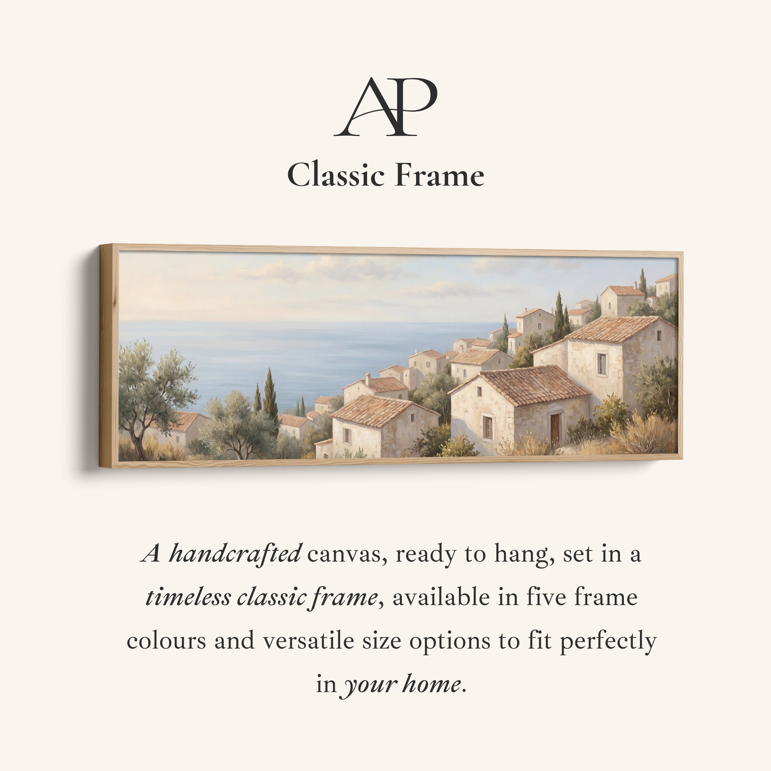 Coastal Hillside Village Horizontal Wall Art Oversized Wall Decor Office
