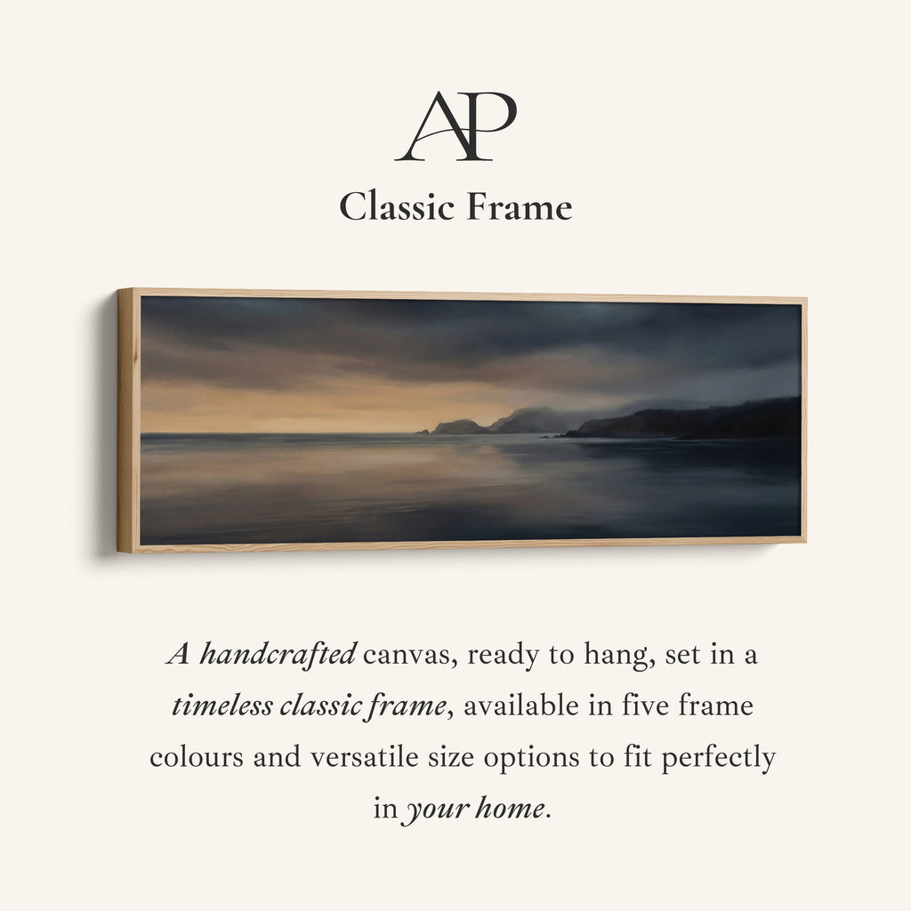 Coastal Mountains At Sunset Long Wall Art Panoramic Canvas Living Room
