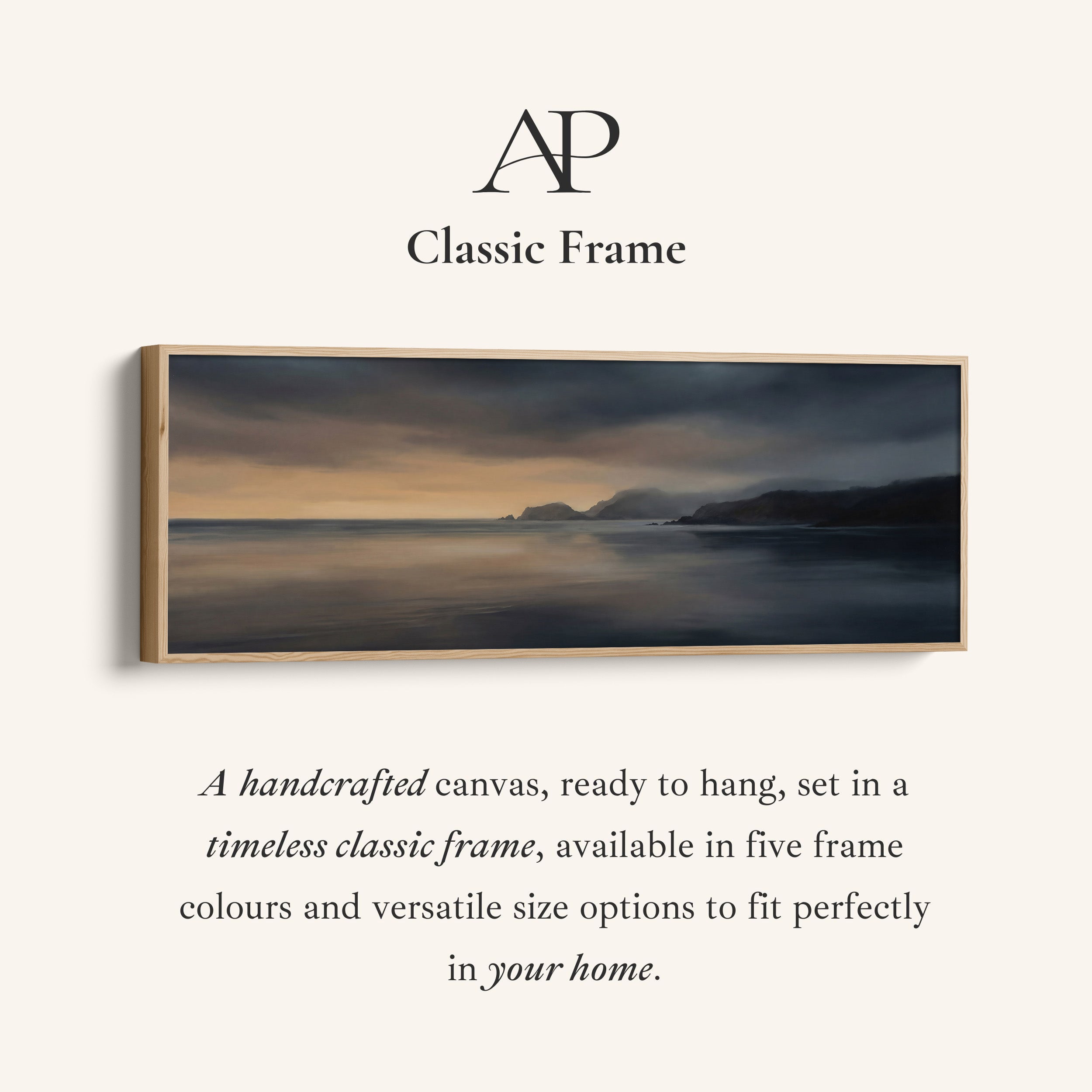 Coastal Mountains At Sunset Long Wall Art Panoramic Canvas Living Room