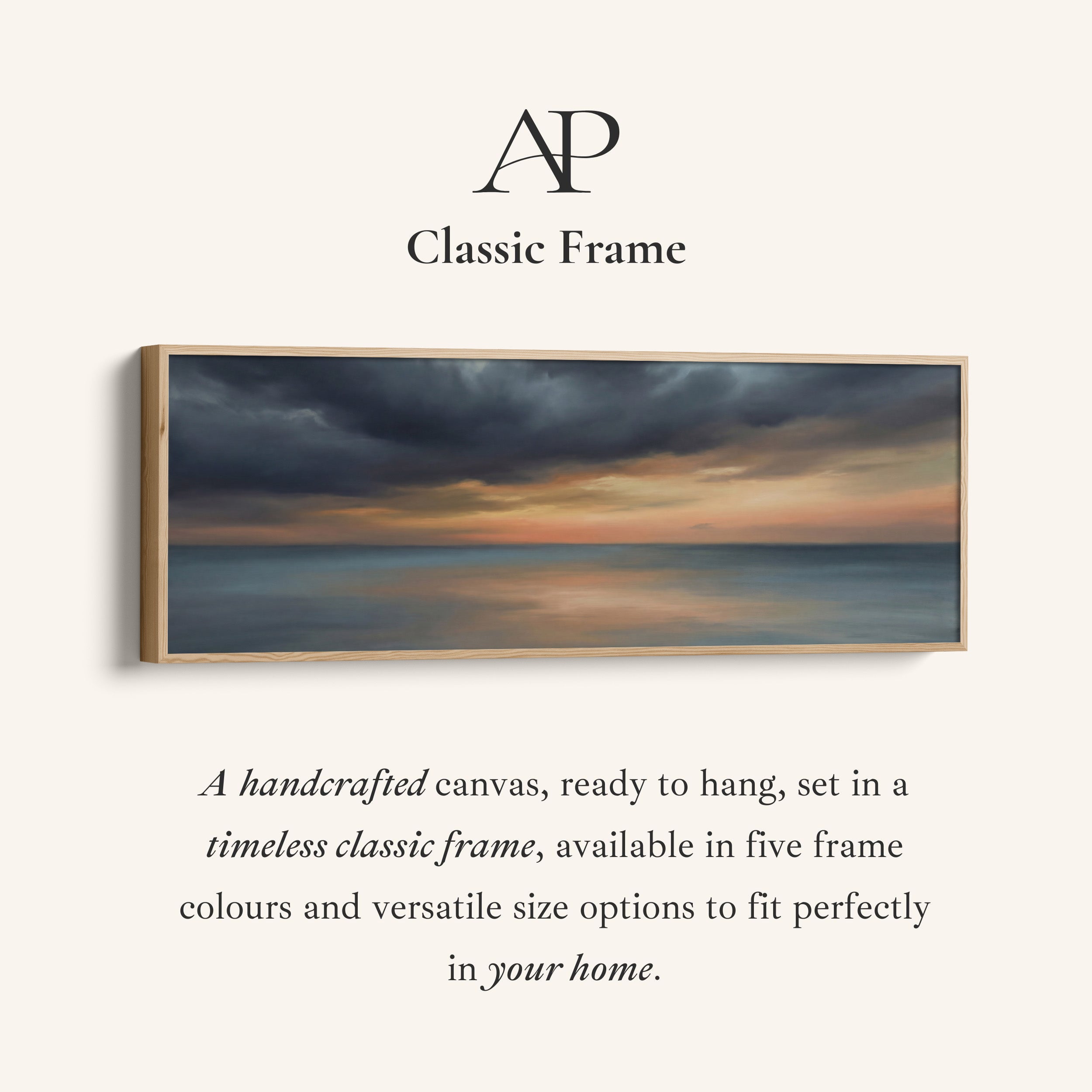 Evening Sea And Clouds Bedroom Wall Art Horizontal Print Living Room