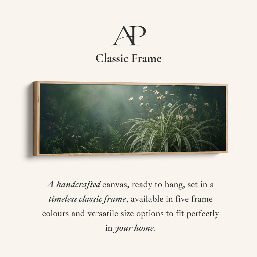 Daisies And Long Grass Large Wall Art Panoramic Canvas Print Living Room