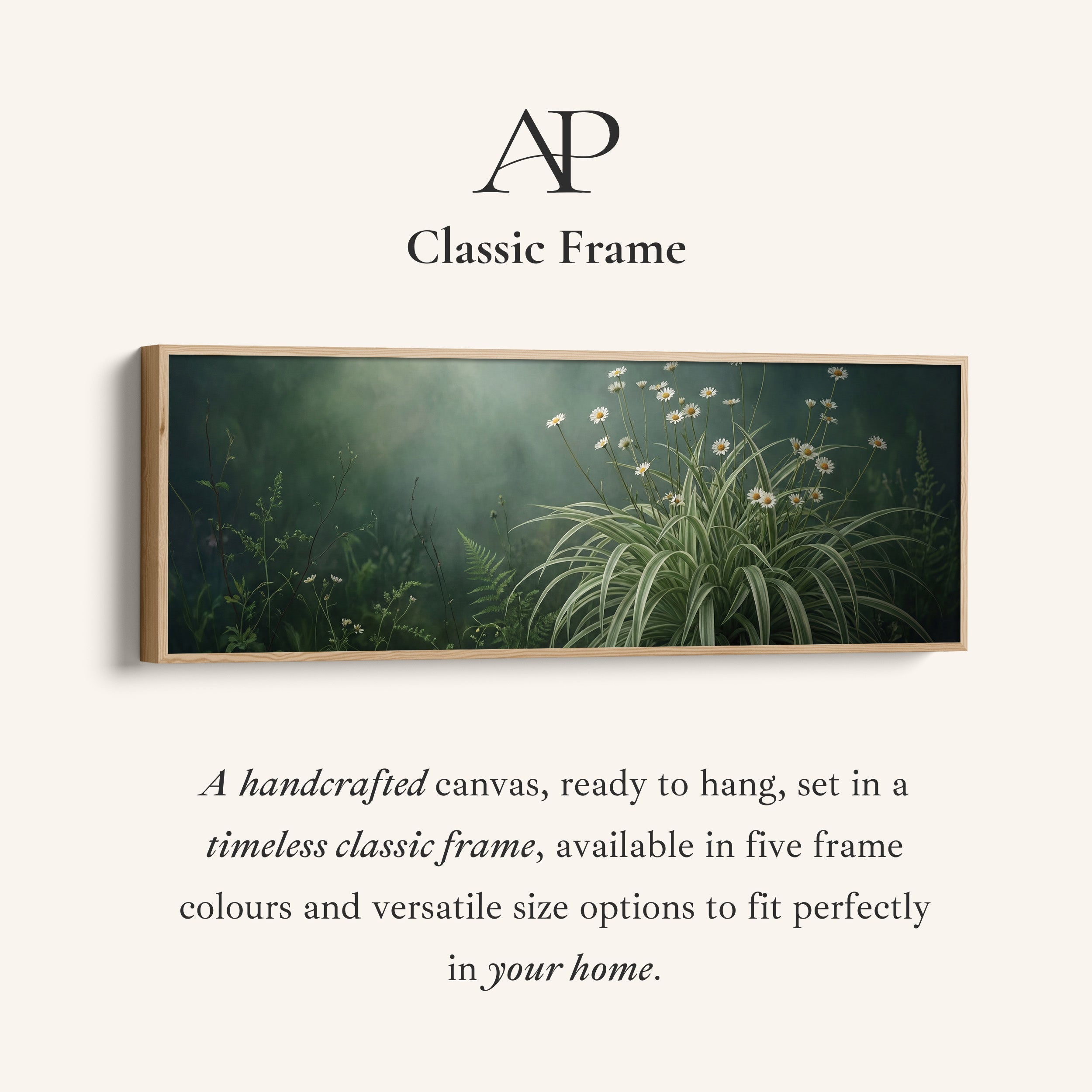 Daisies And Long Grass Large Wall Art Panoramic Canvas Print Living Room
