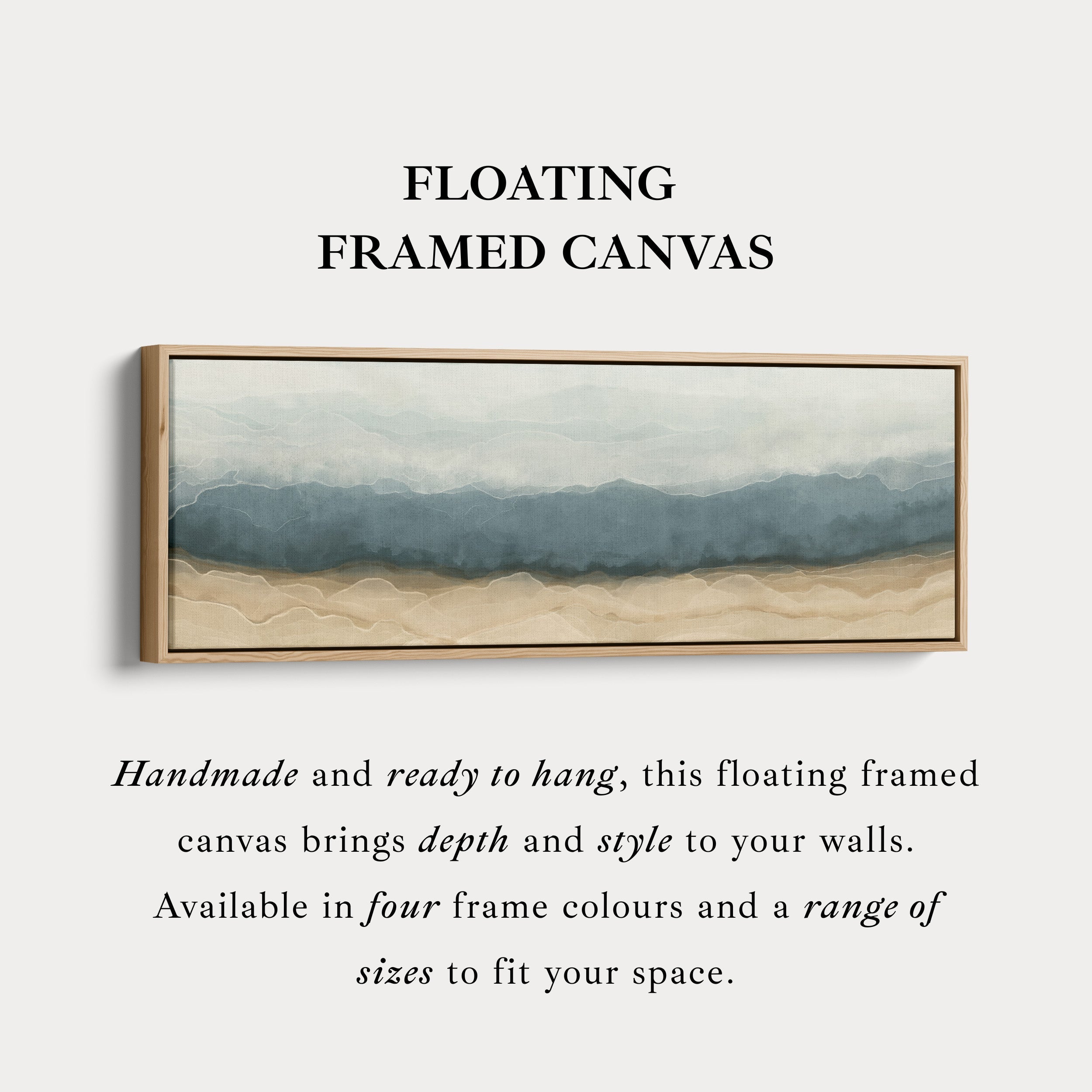 Abstract Grey & Beige Layers Horizontal Skinny Wall Decor