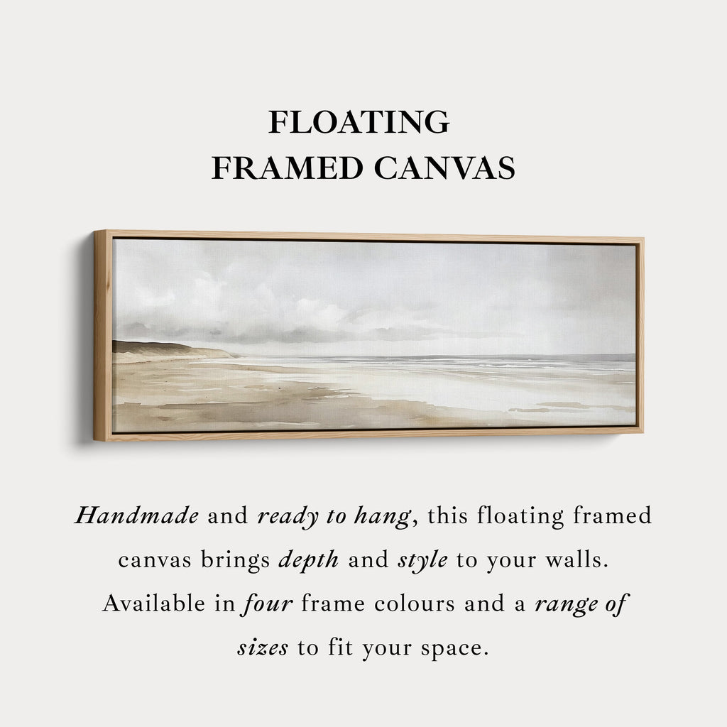 Watercolour Beach Long Narrow Large Canvas Wall Art