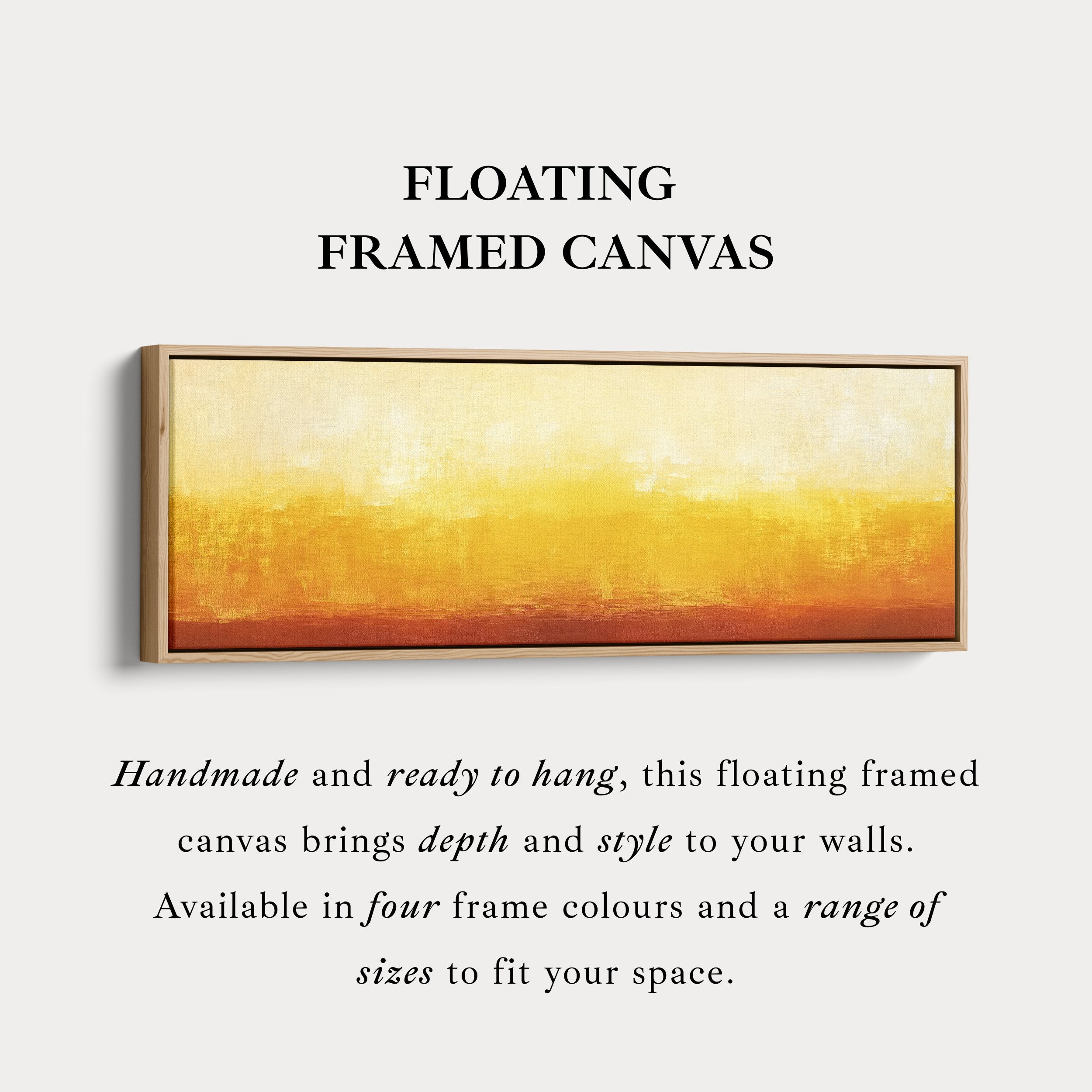 Abstract Yellow Large Framed Wall Pictures For Living Room