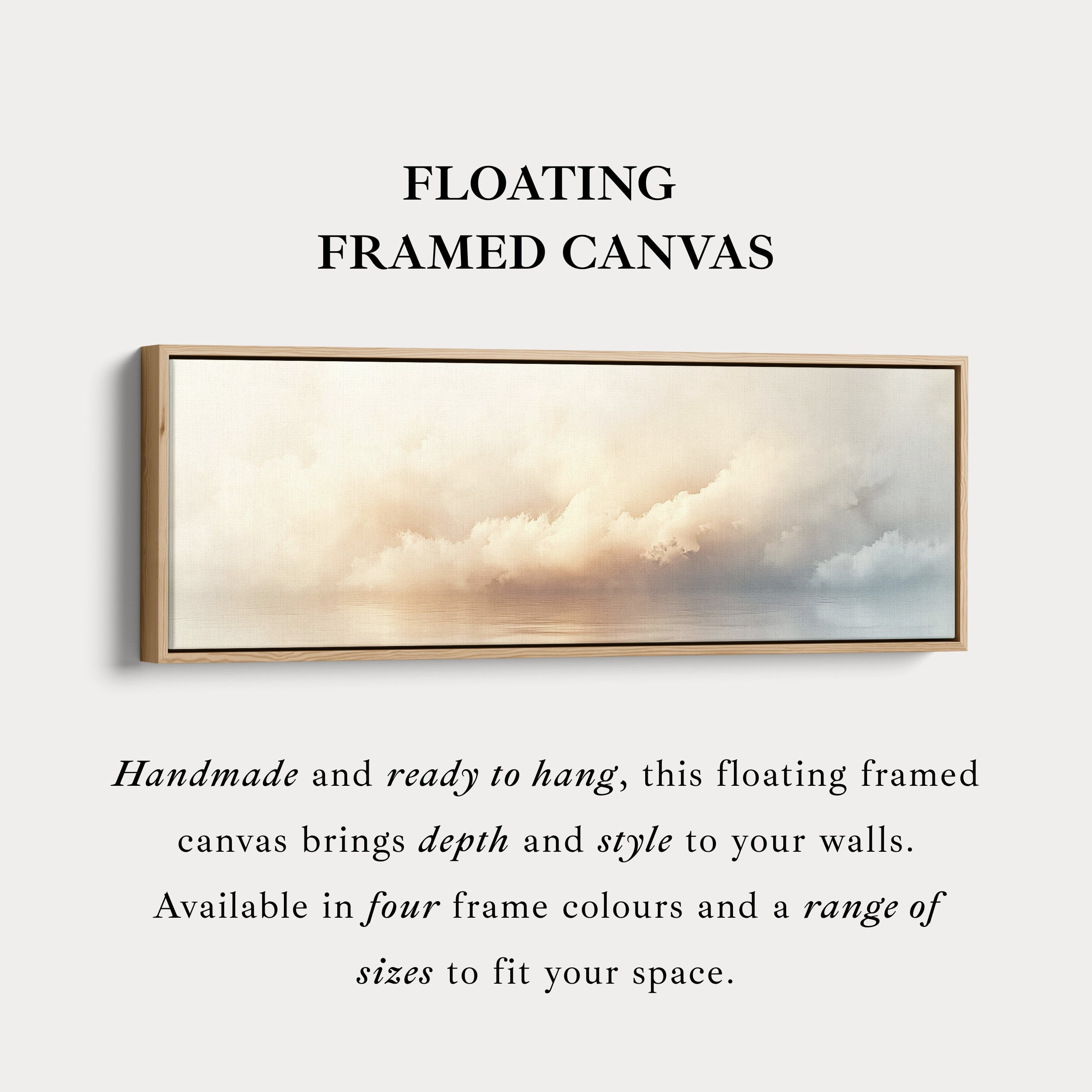 Panoramic Long Narrow Cloud Wall Art Large Framed Canvas