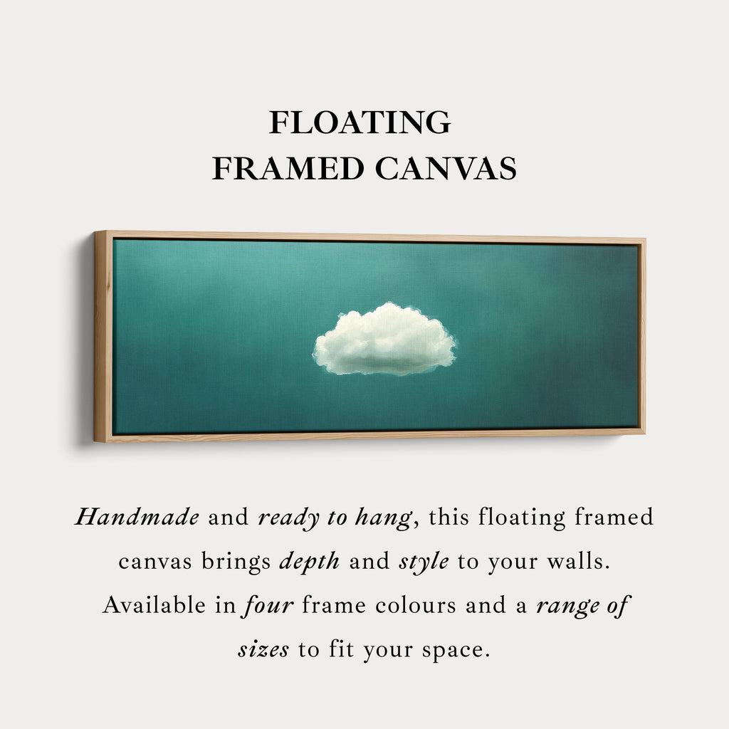 Above Bed Wall Decor - Minimalist White Cloud Large Framed Canvas