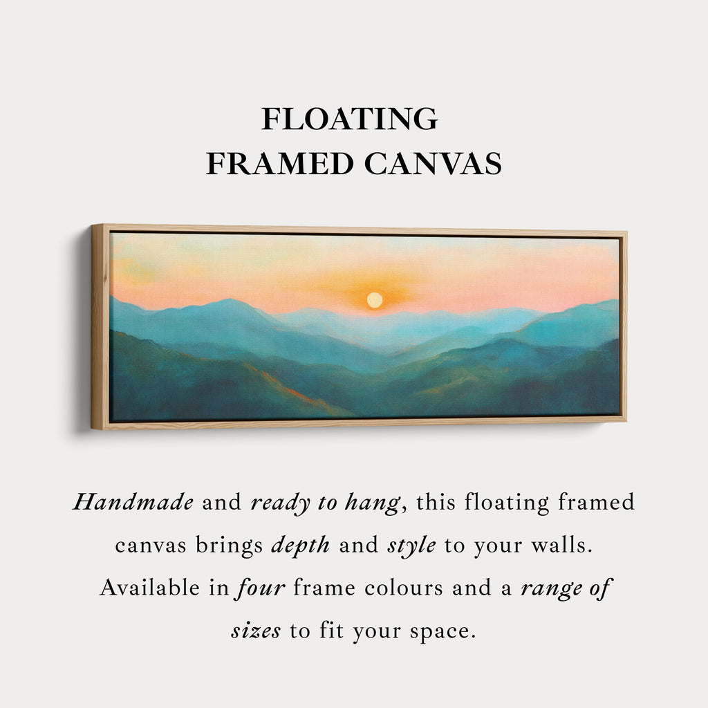 Abstract Sunrise Panoramic Above Bed Wall Decor Large Framed Pictures