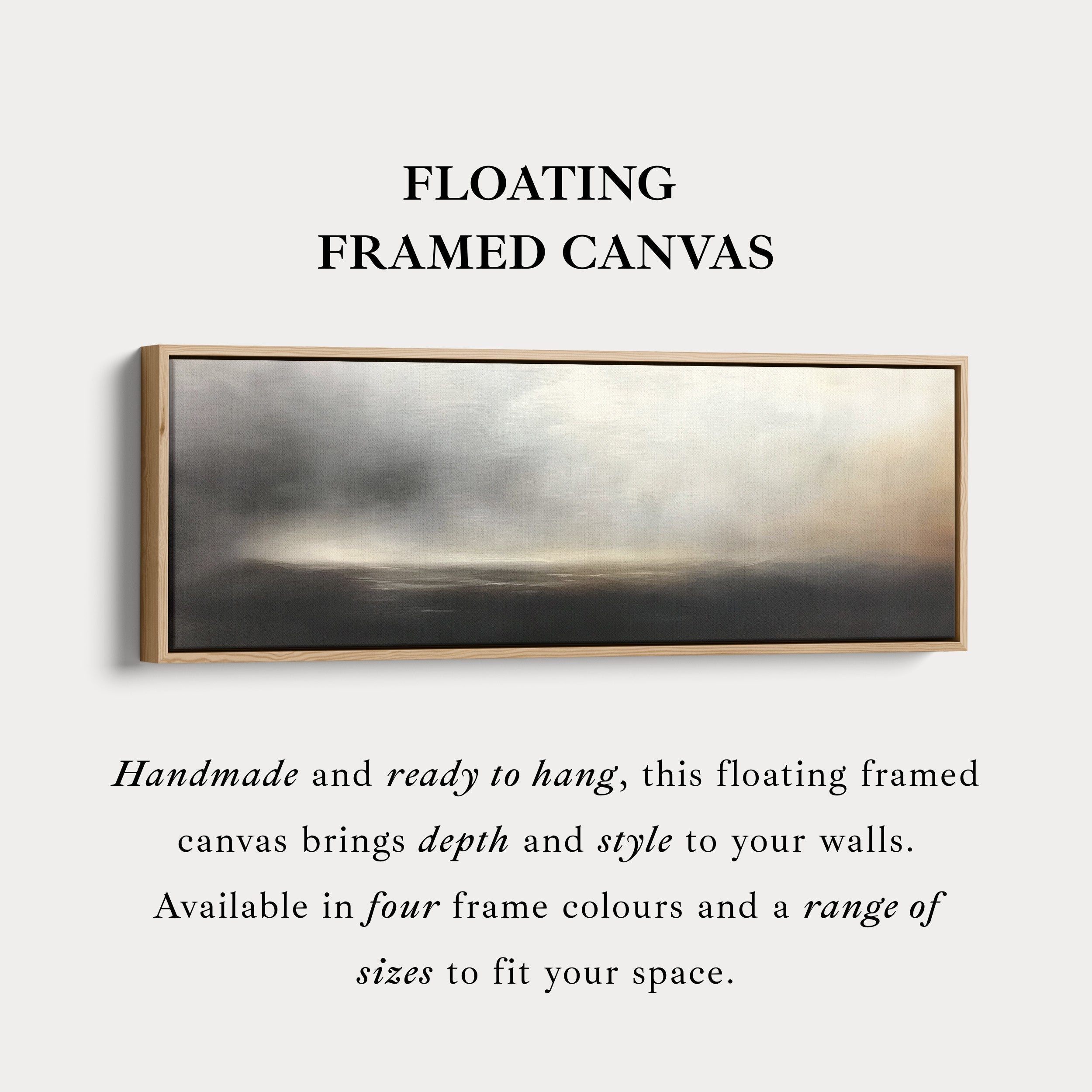 Large Horizontal Framed Canvas Wall Art Abstract Cloud