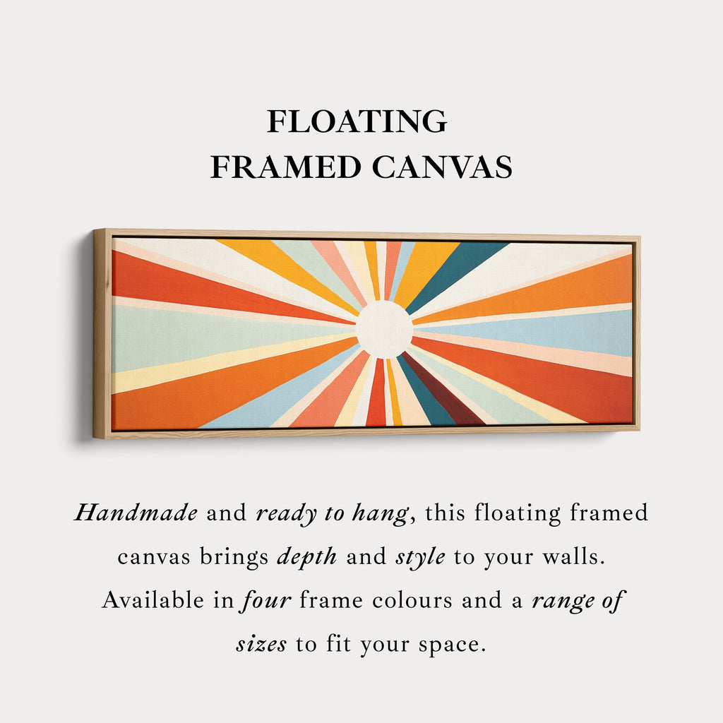 Sunburst Panoramic Framed Canvas Long Wall Art Print