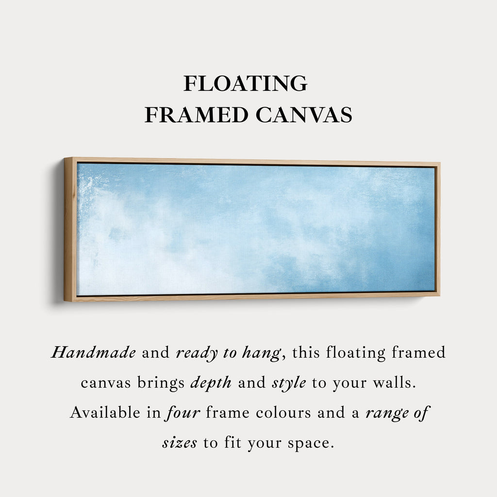 Minimalist Light Blue Long Horizontal Wall Art Panoramic Wall Decor