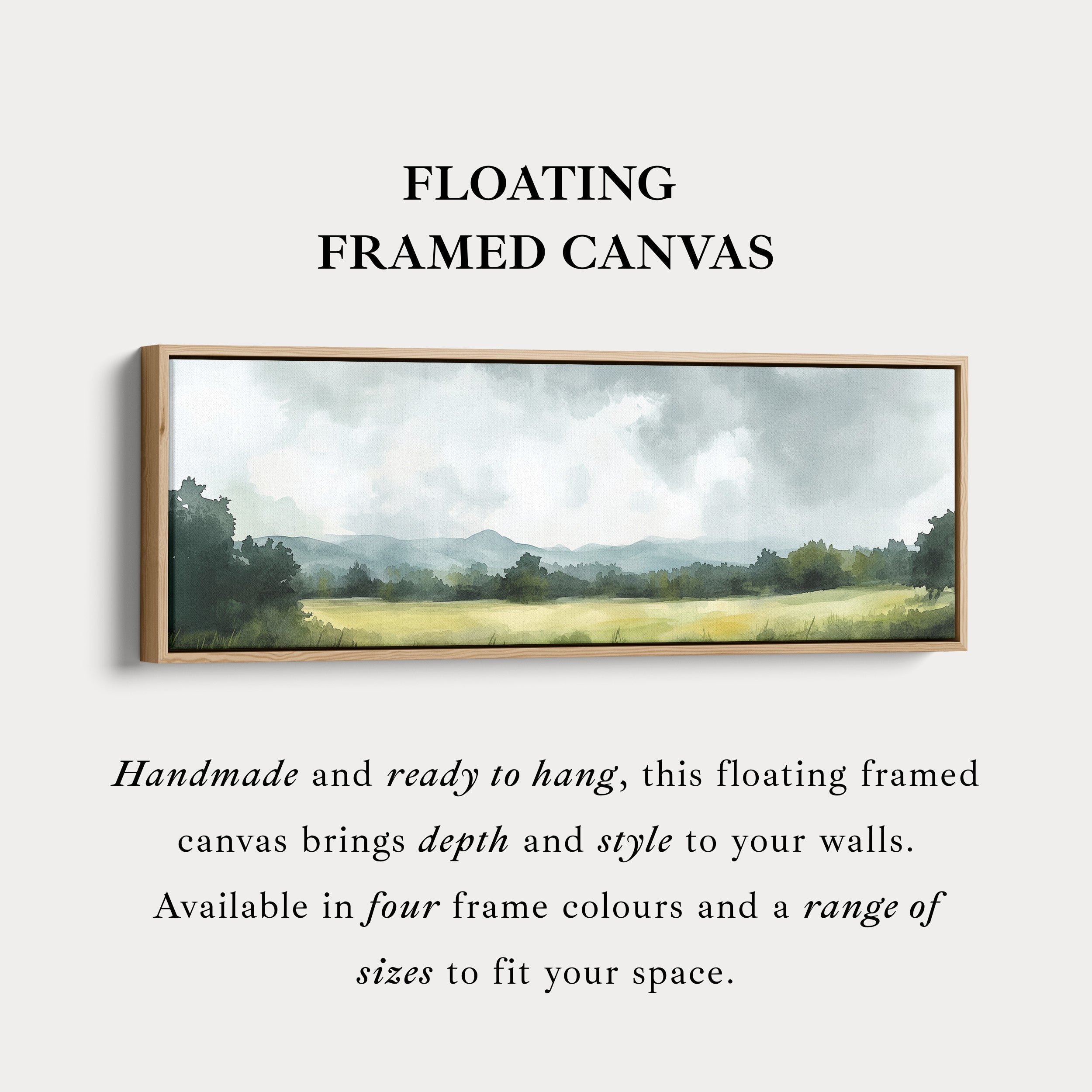 Long Landscape Narrow Framed Canvas Wall Decor