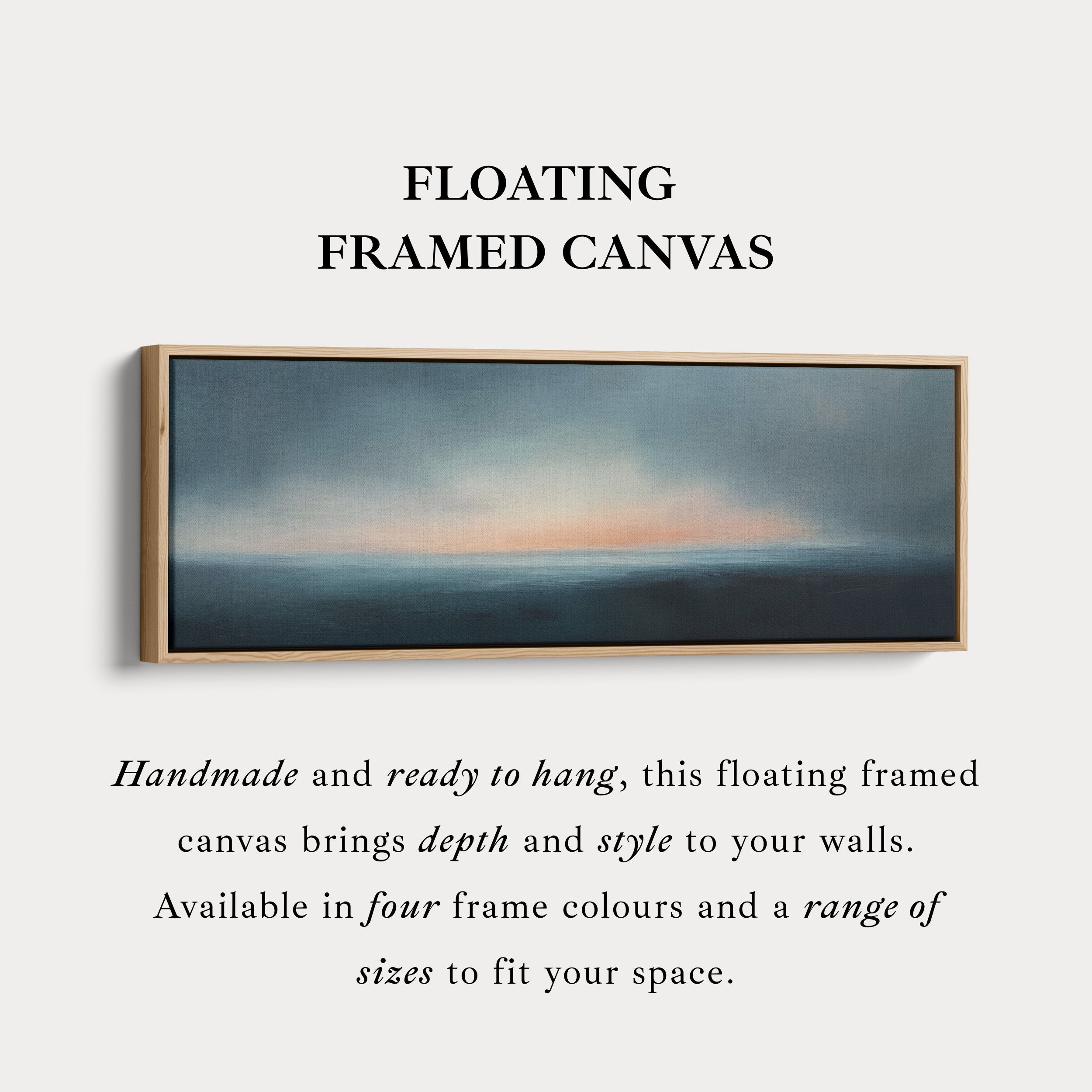 Above Bed Abstract Sunset Long Narrow Panoramic Canvas Wall Decor