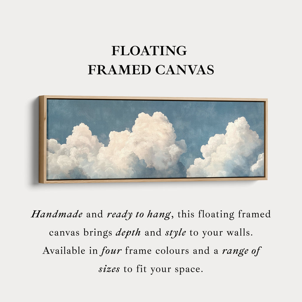 Above Bed Cloud Wall Decor Long Panoramic Wall Art