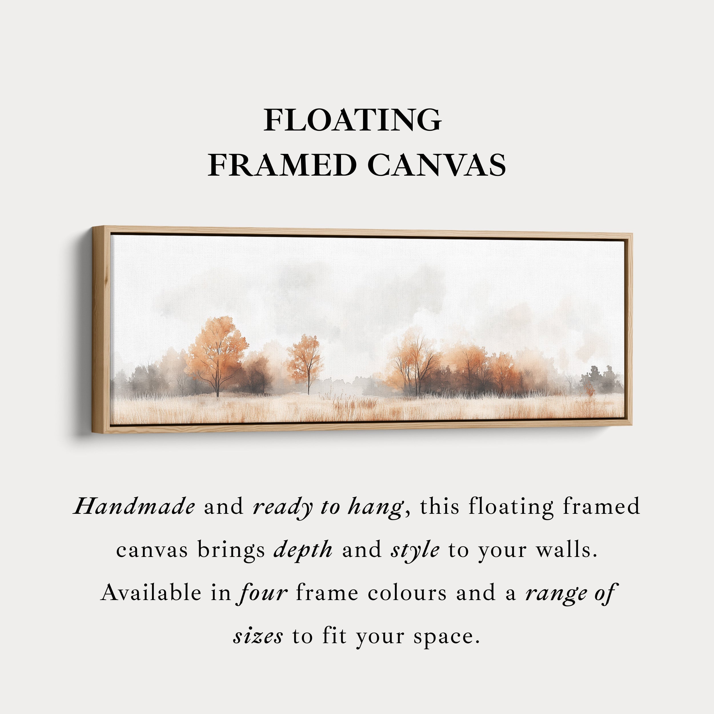 Muted Autumnal Forest Long Horizontal Skinny Wall Art