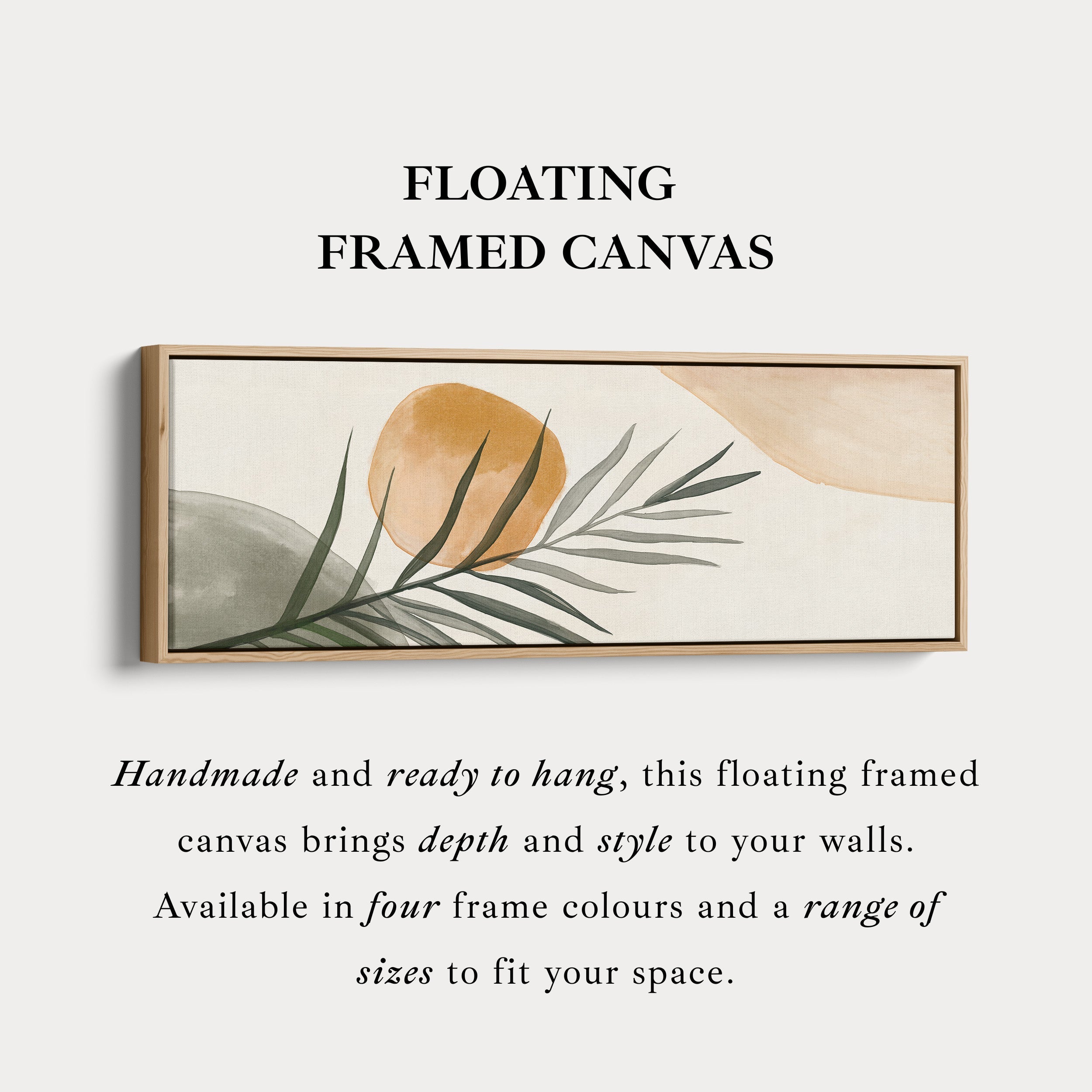 Beige & Green Botanical Panoramic Large Framed Wall Decor