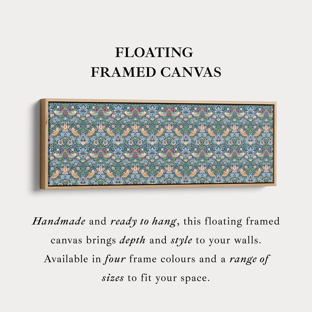 William Morris Strawberry Thief Blue Narrow Long Wall Art