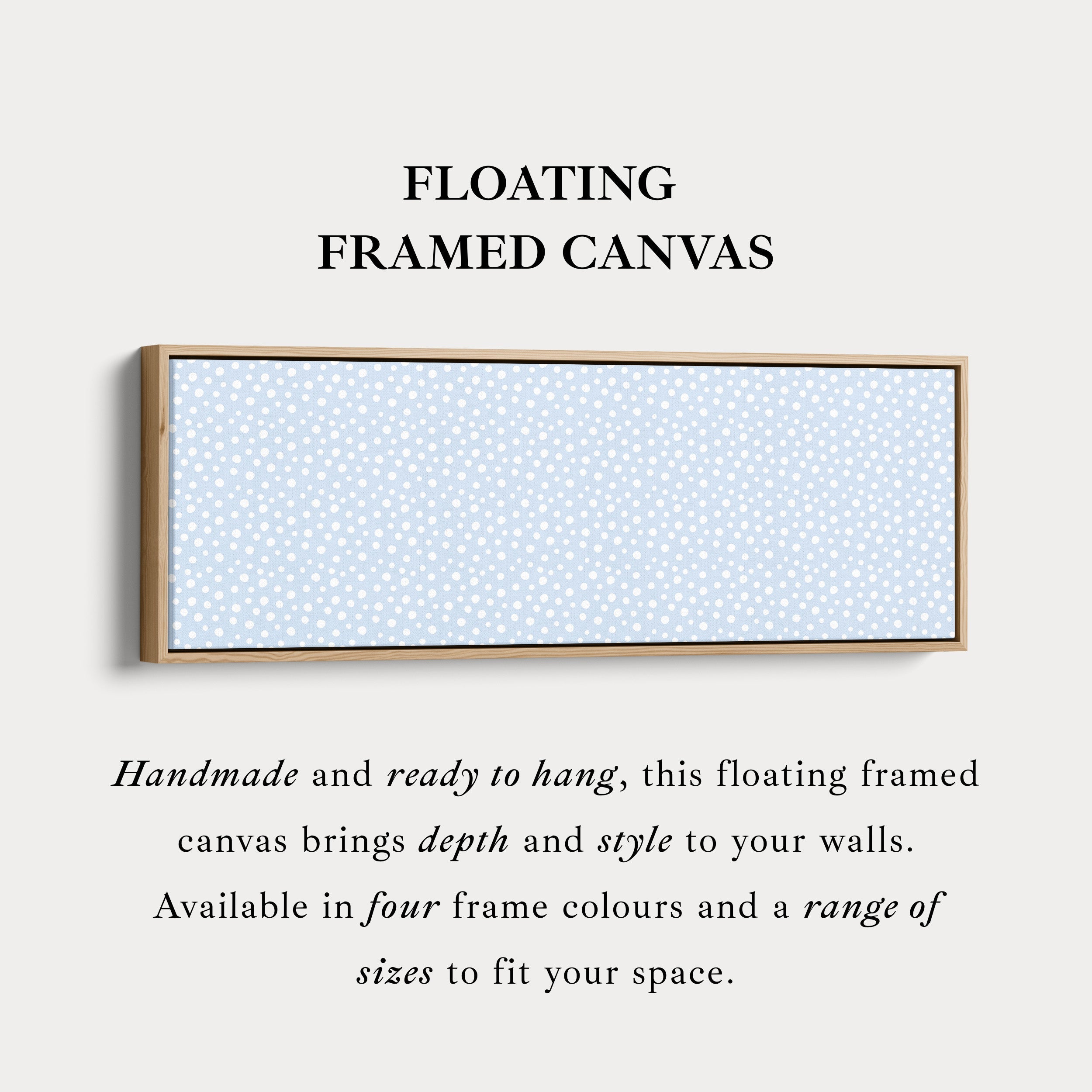 Blue Polka Dot Slim Horizontal Wall Art