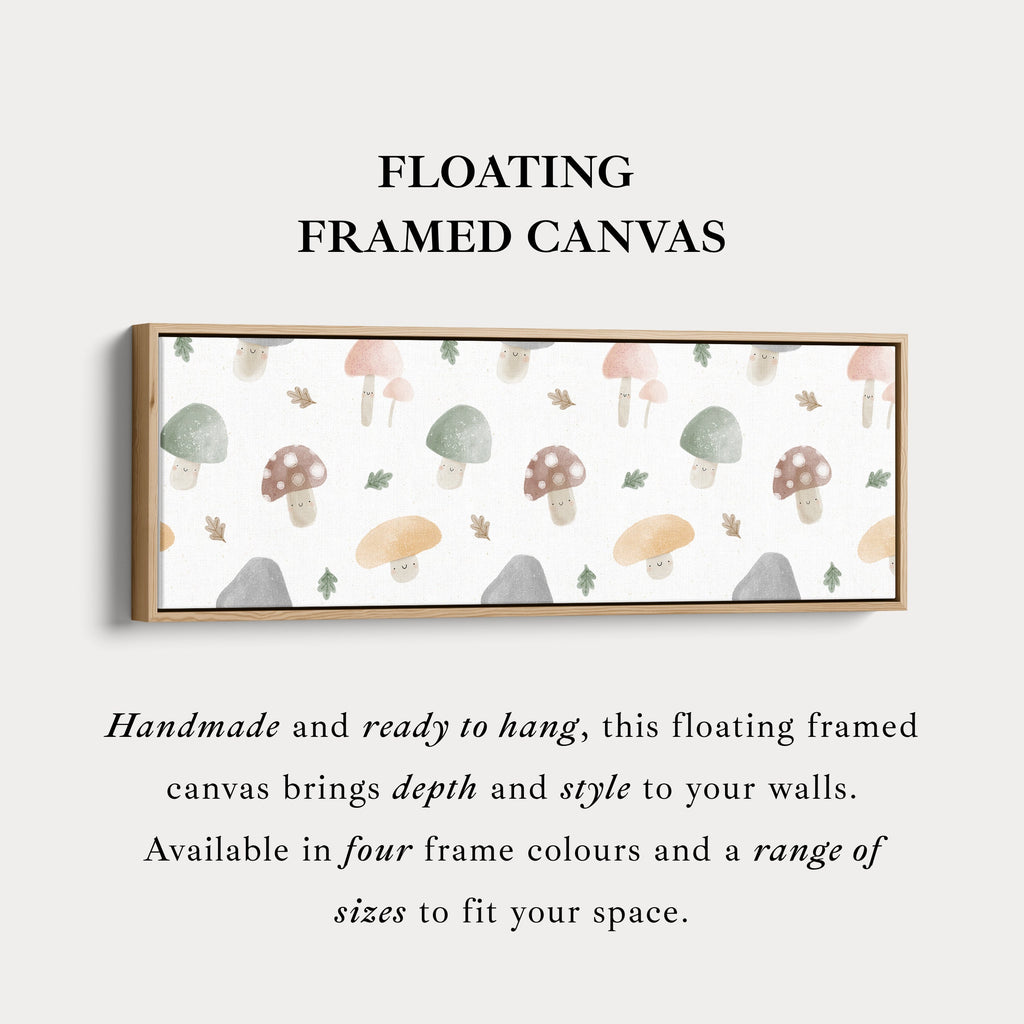 Mushroom Doodle Kids Room Narrow Wall Art