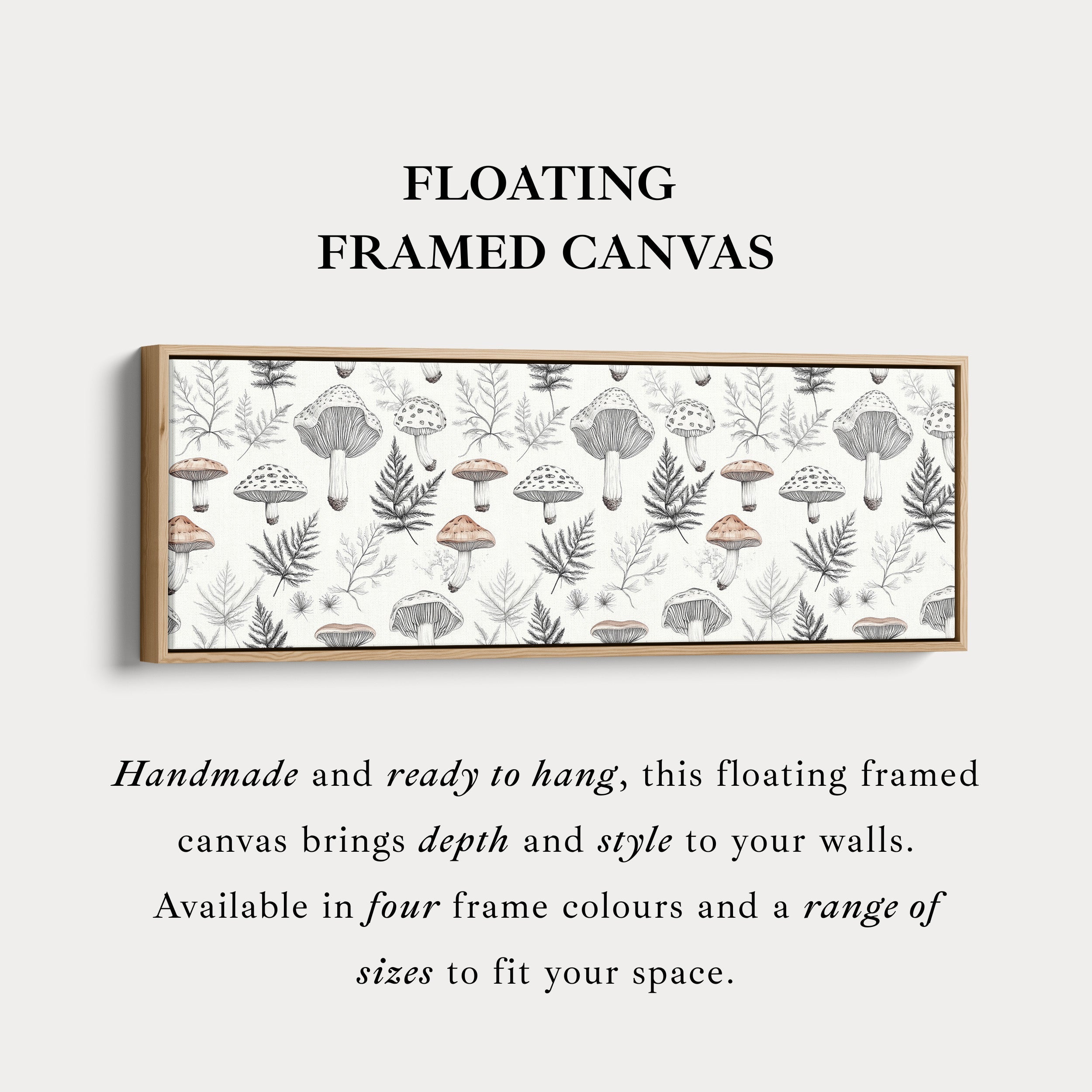 Mushroom Botanicals Narrow Long Wall Art