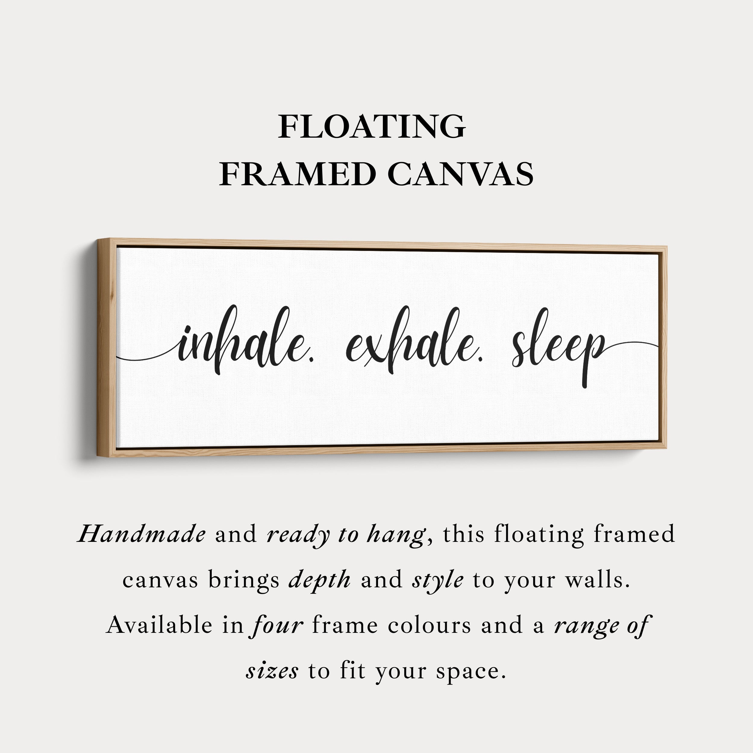 Large Above Bed Wall Decor Panoramic Art 'Inhale Exhale Sleep'