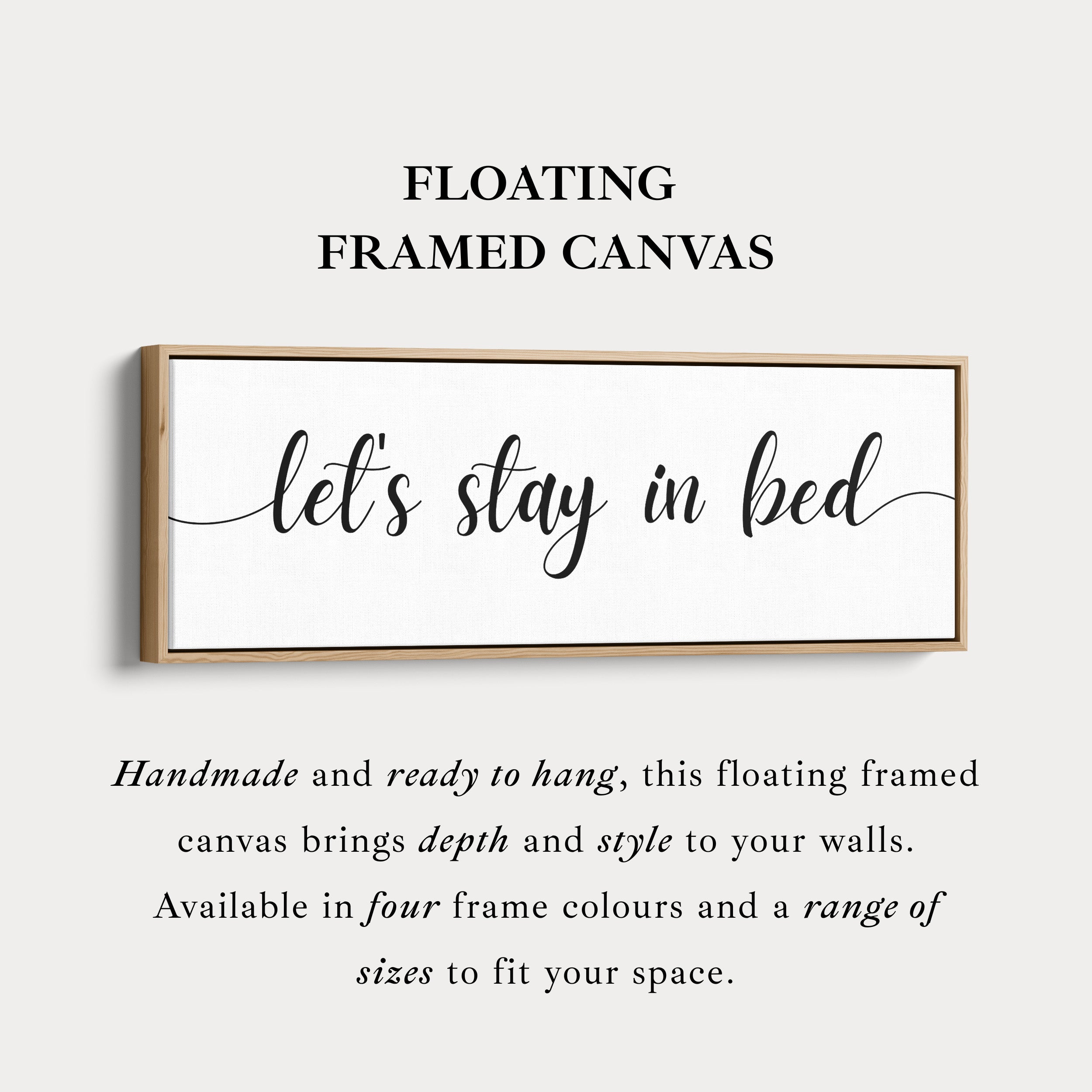 Guest Room Bedroom Above Bed Wall Art 'Let's Stay In Bed'