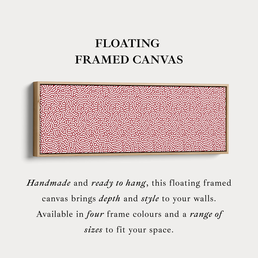 Red & White Coral Pattern Panoramic Wall Decor