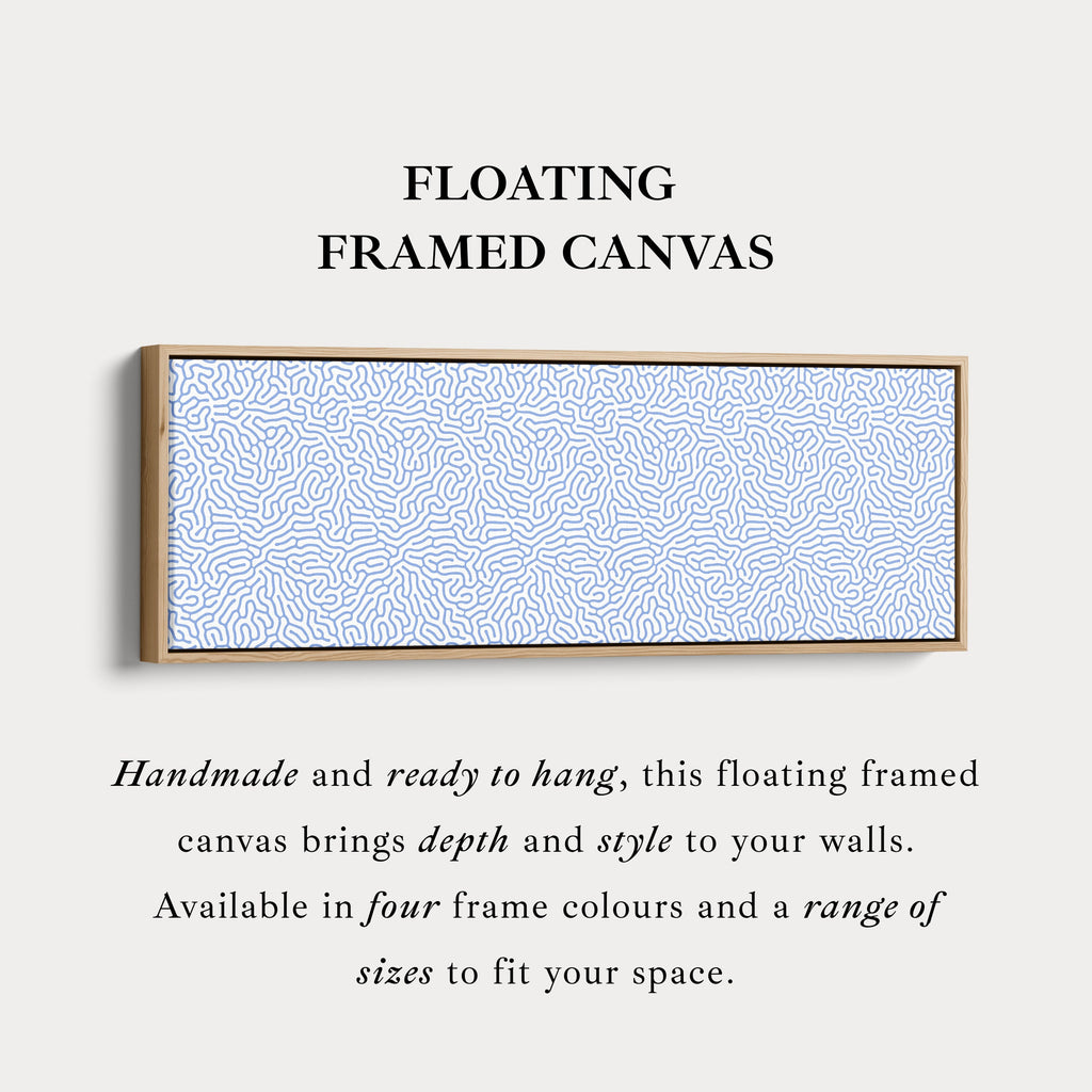 Blue & White Coral Pattern Panoramic Wall Decor