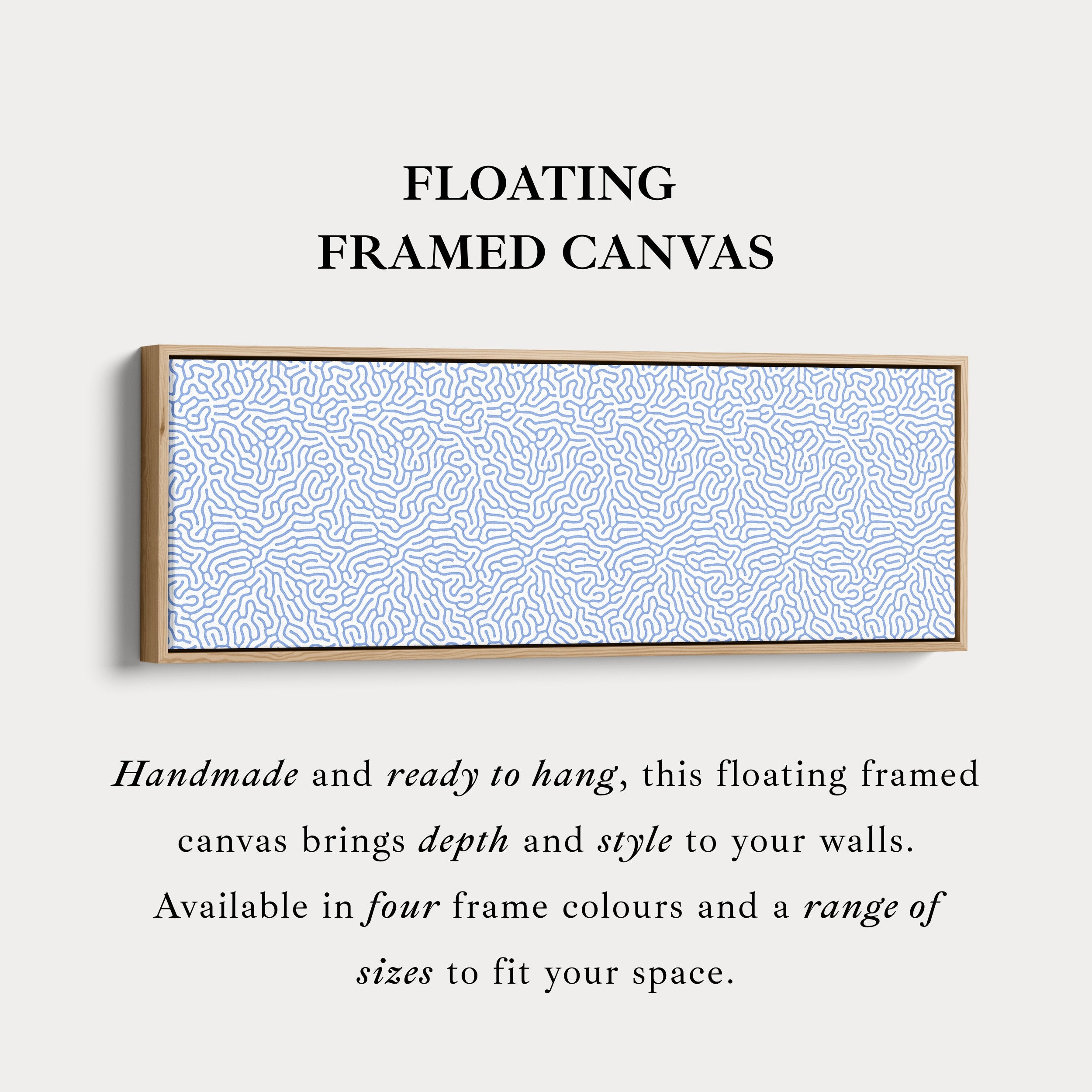 Blue & White Coral Pattern Panoramic Wall Decor