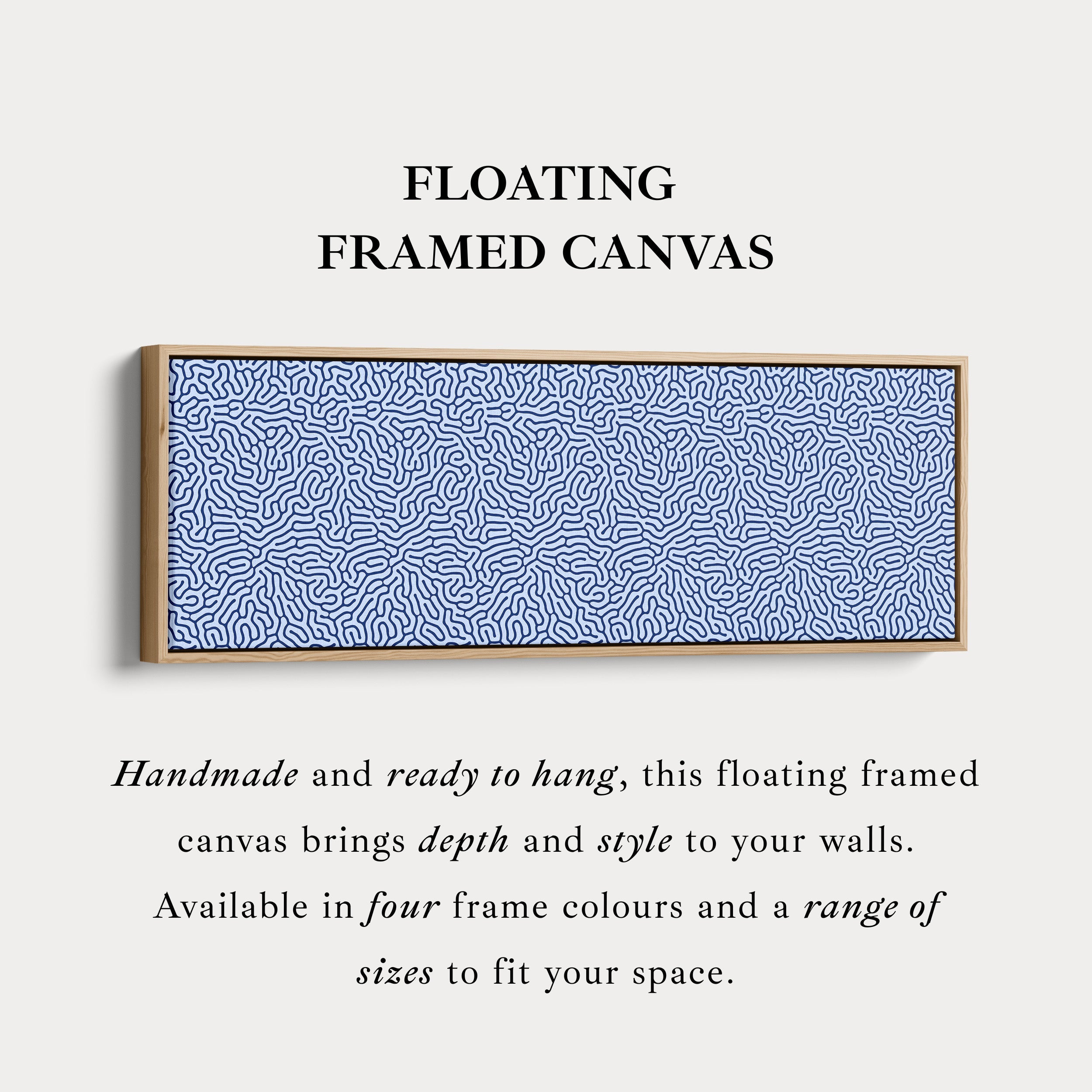 Blue Coral Pattern Panoramic Long Wall Decor
