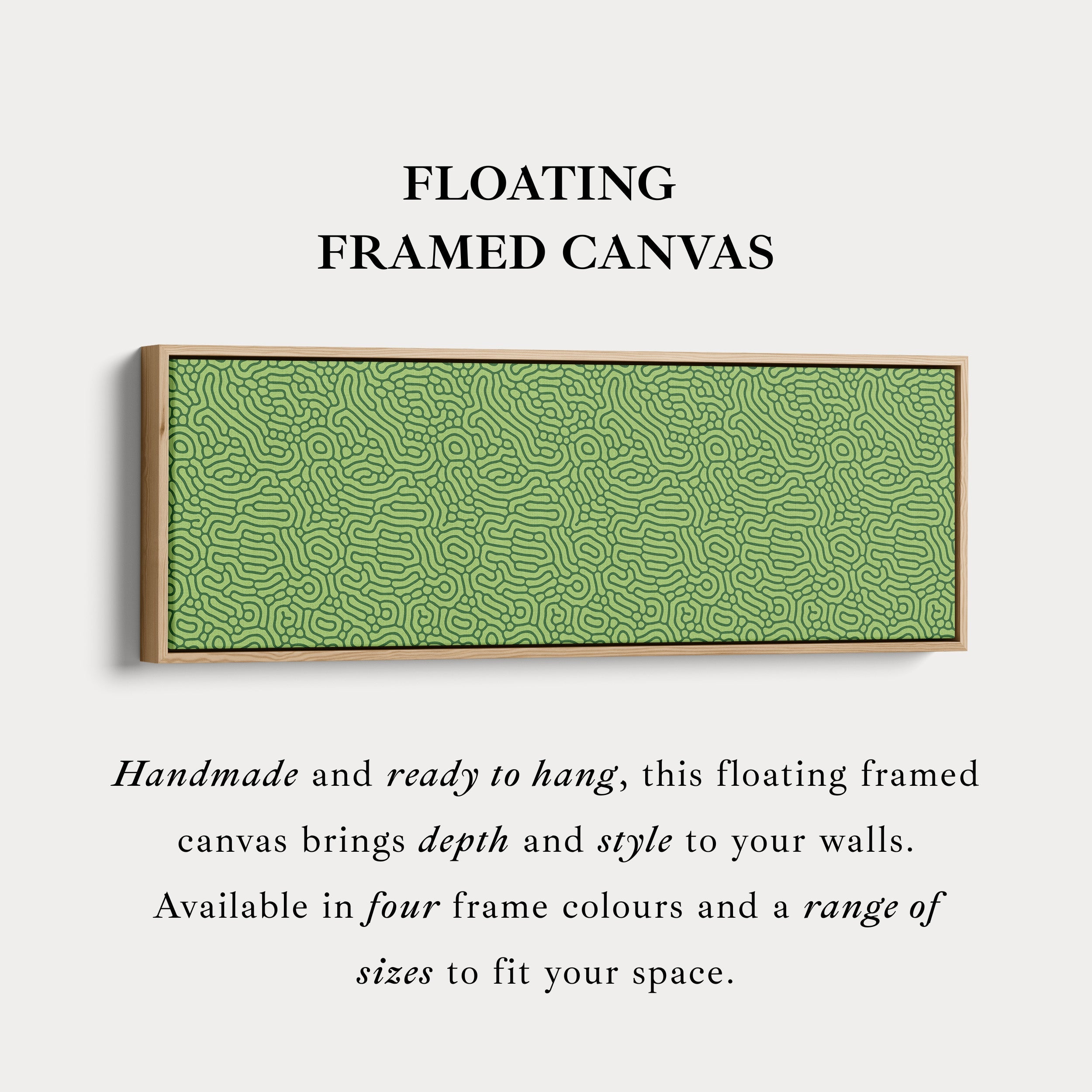 Green Organic Pattern Panoramic Long Wall Decor