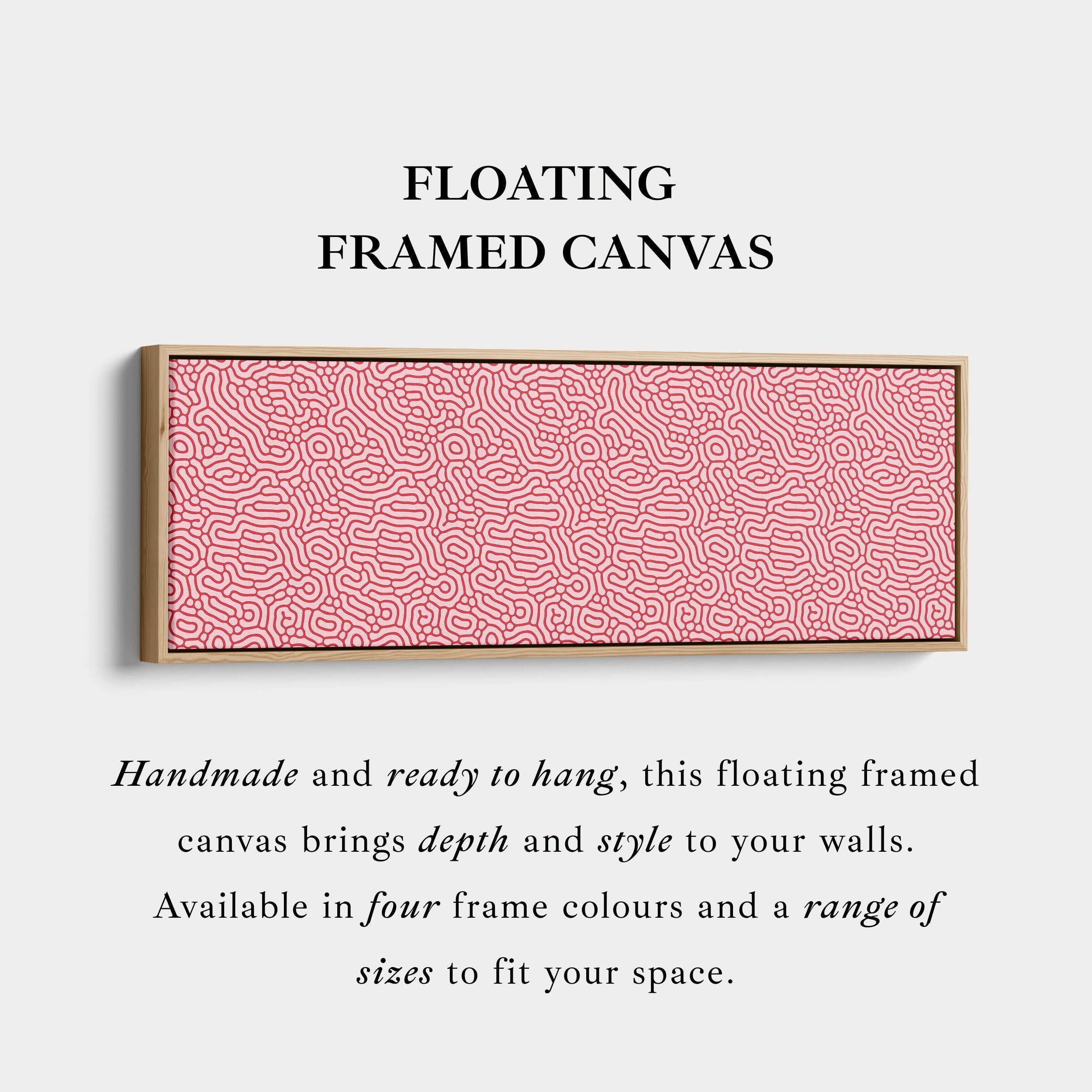 Red & Pink Organic Pattern Panoramic Long Wall Decor