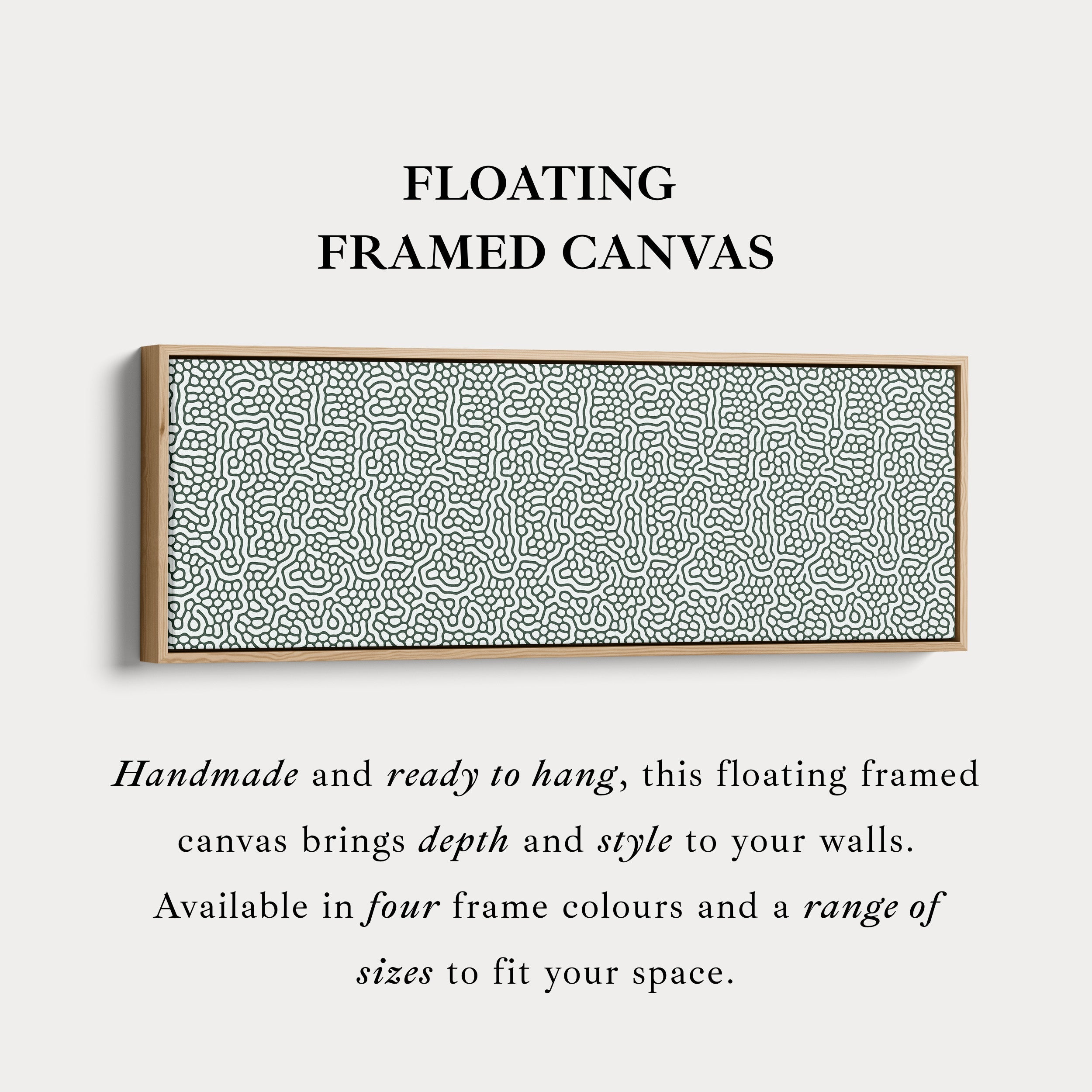 Green & White Organic Pattern Horizontal Long Wall Decor