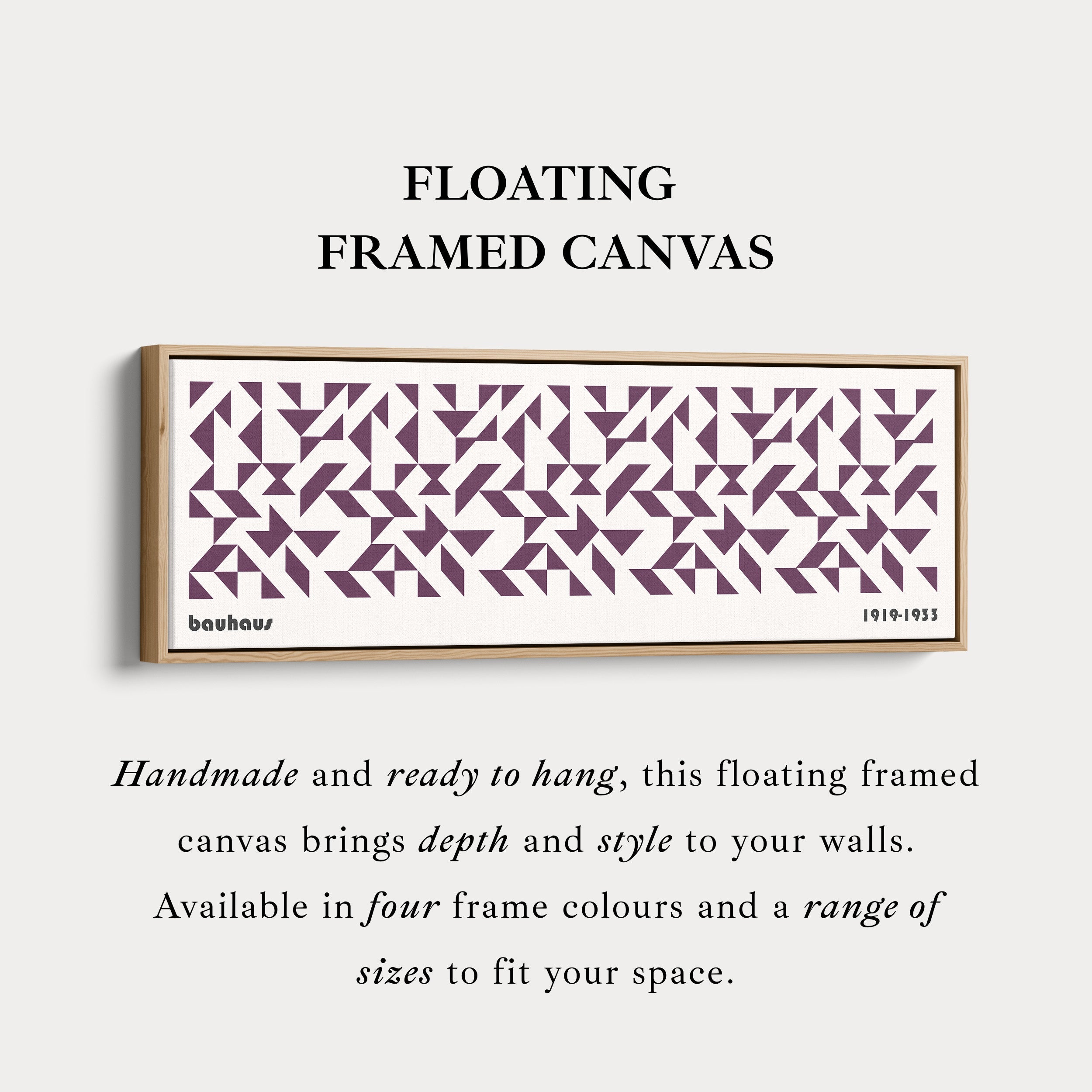 Panoramic Wall Decor Purple Bauhaus Framed Canvas