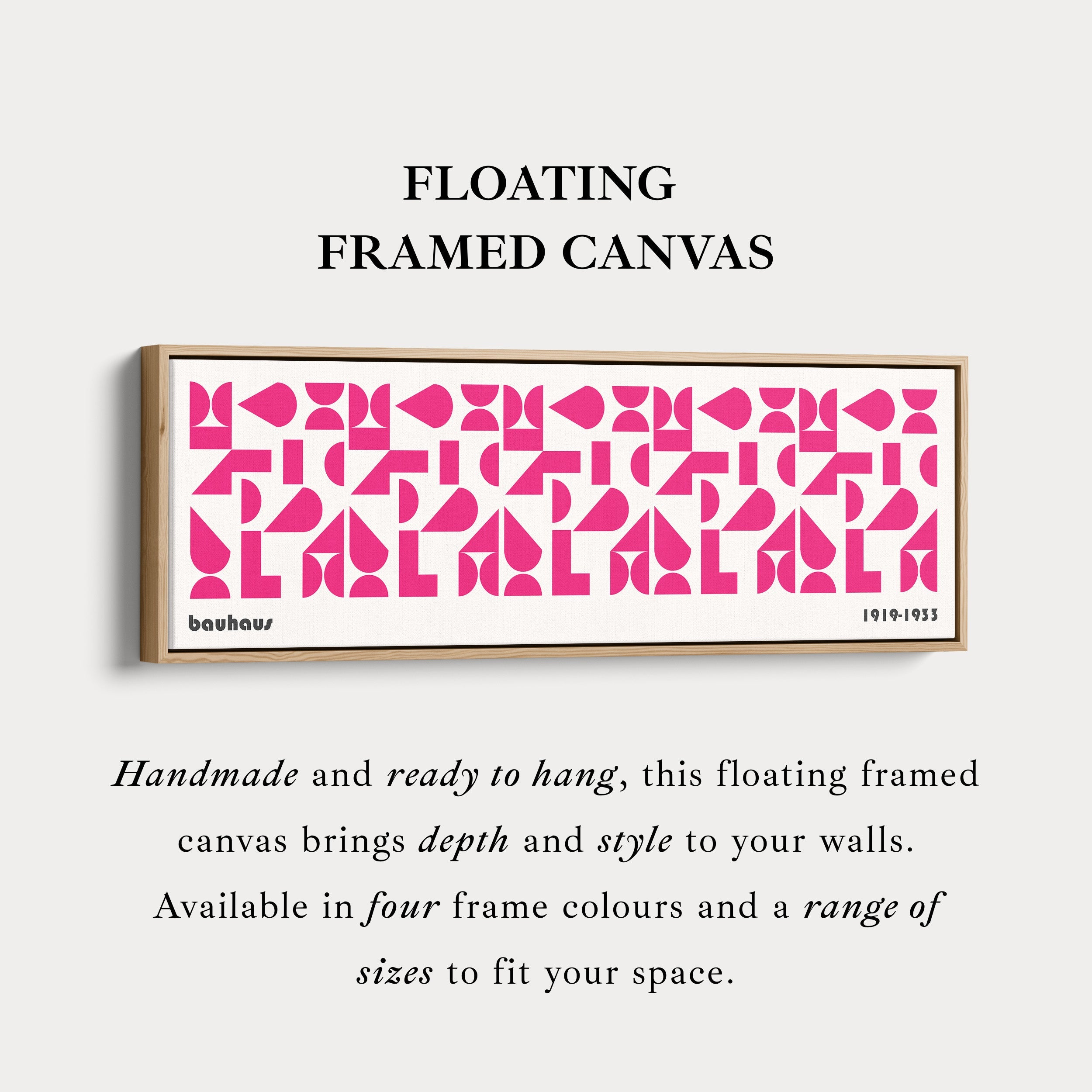 Panoramic Above Bed Wall Art Pink Bauhaus Modern