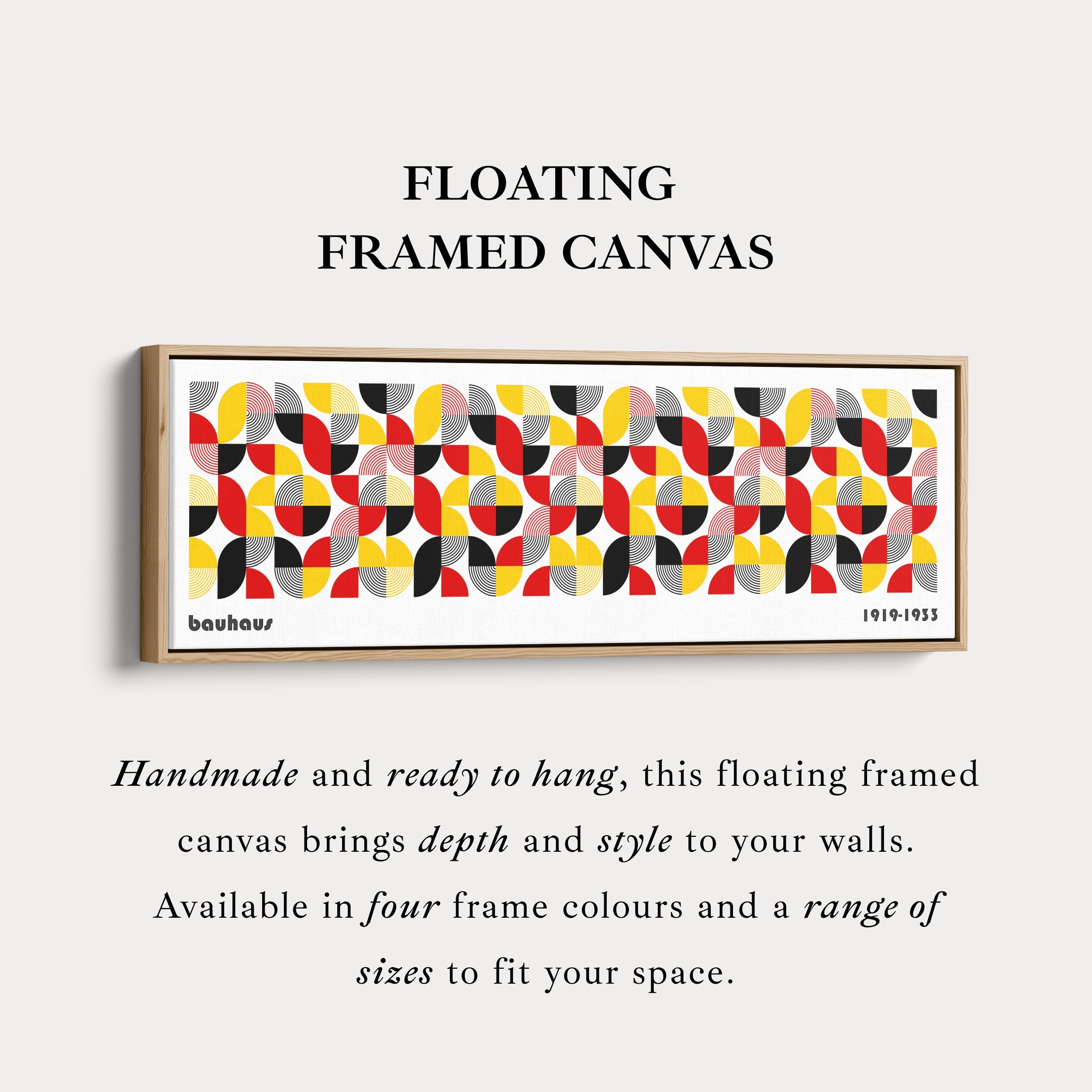 Above Bed Wall Art Framed Bauhaus Canvas