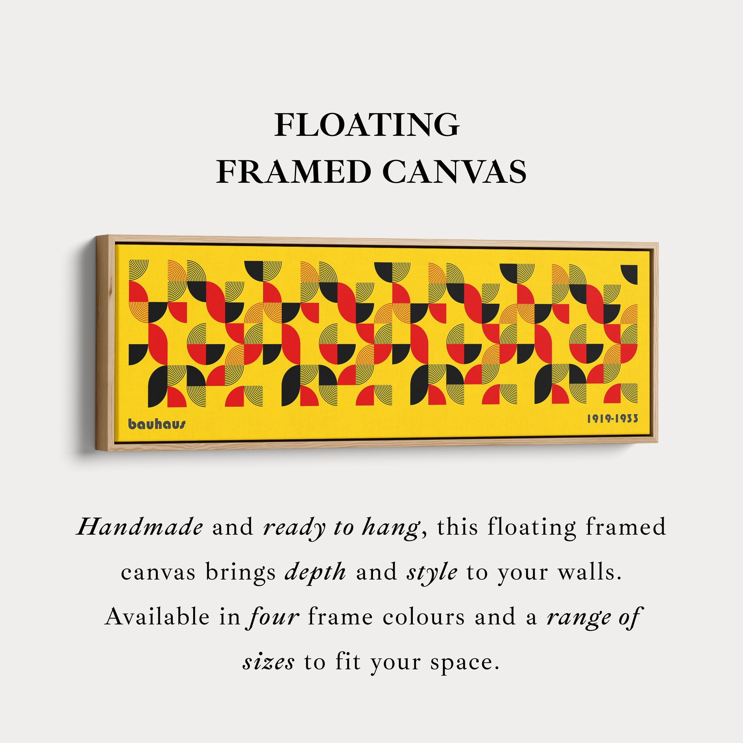 Above Bed Wall Decor Large Framed Bauhaus Canvas
