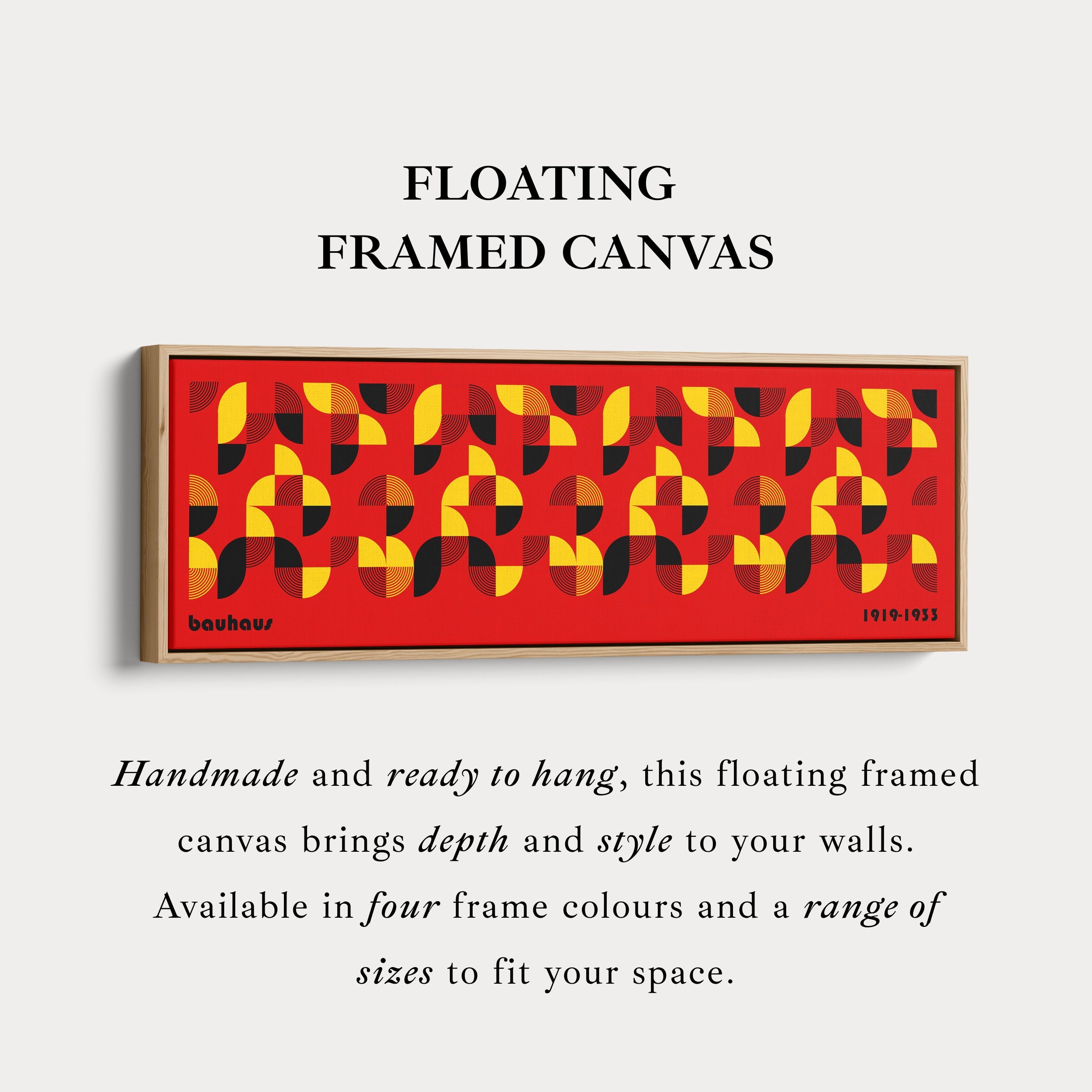 Horizontal Above Bed Red Wall Art Bauhaus