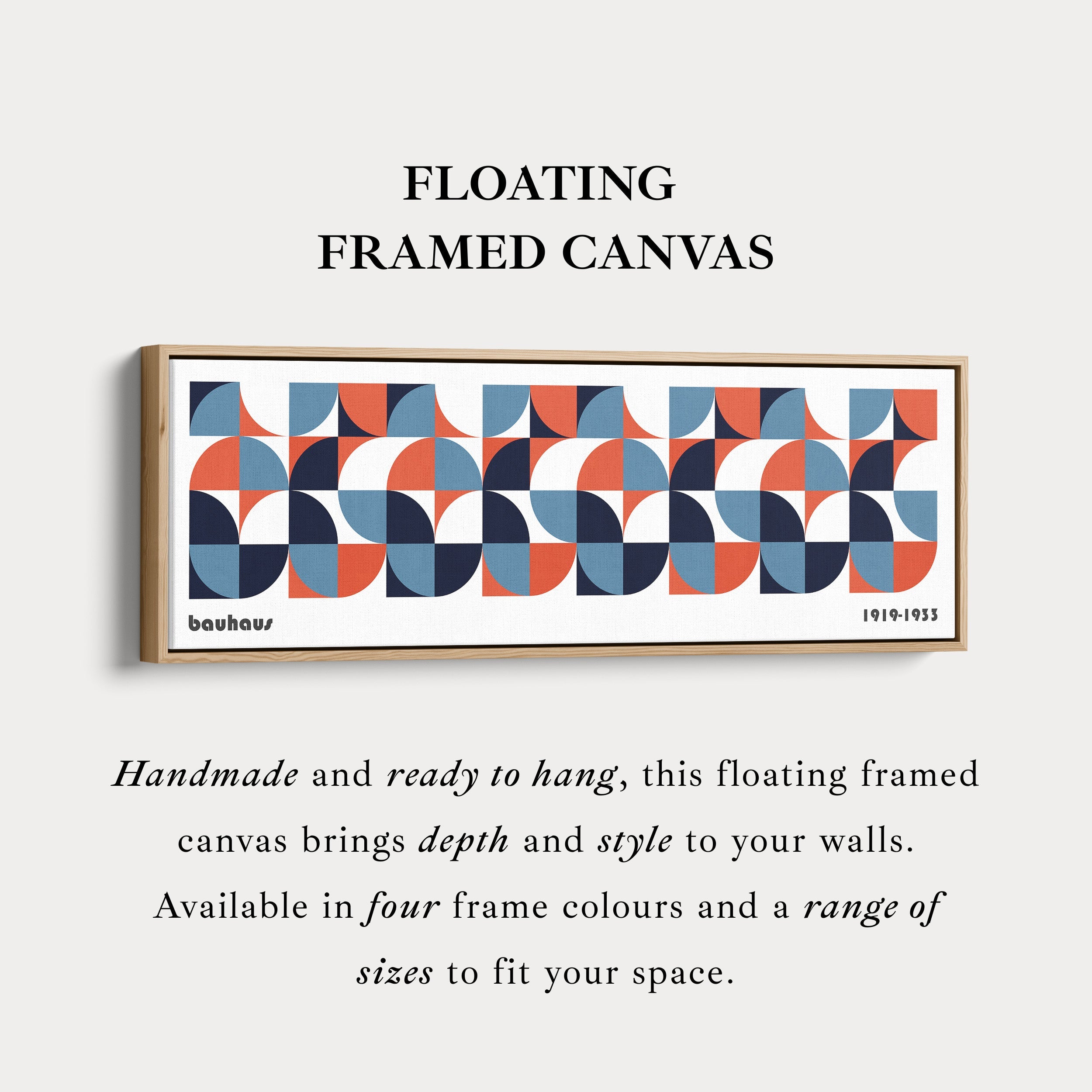 Long Framed Living Room Wall Art Modern Bauhaus