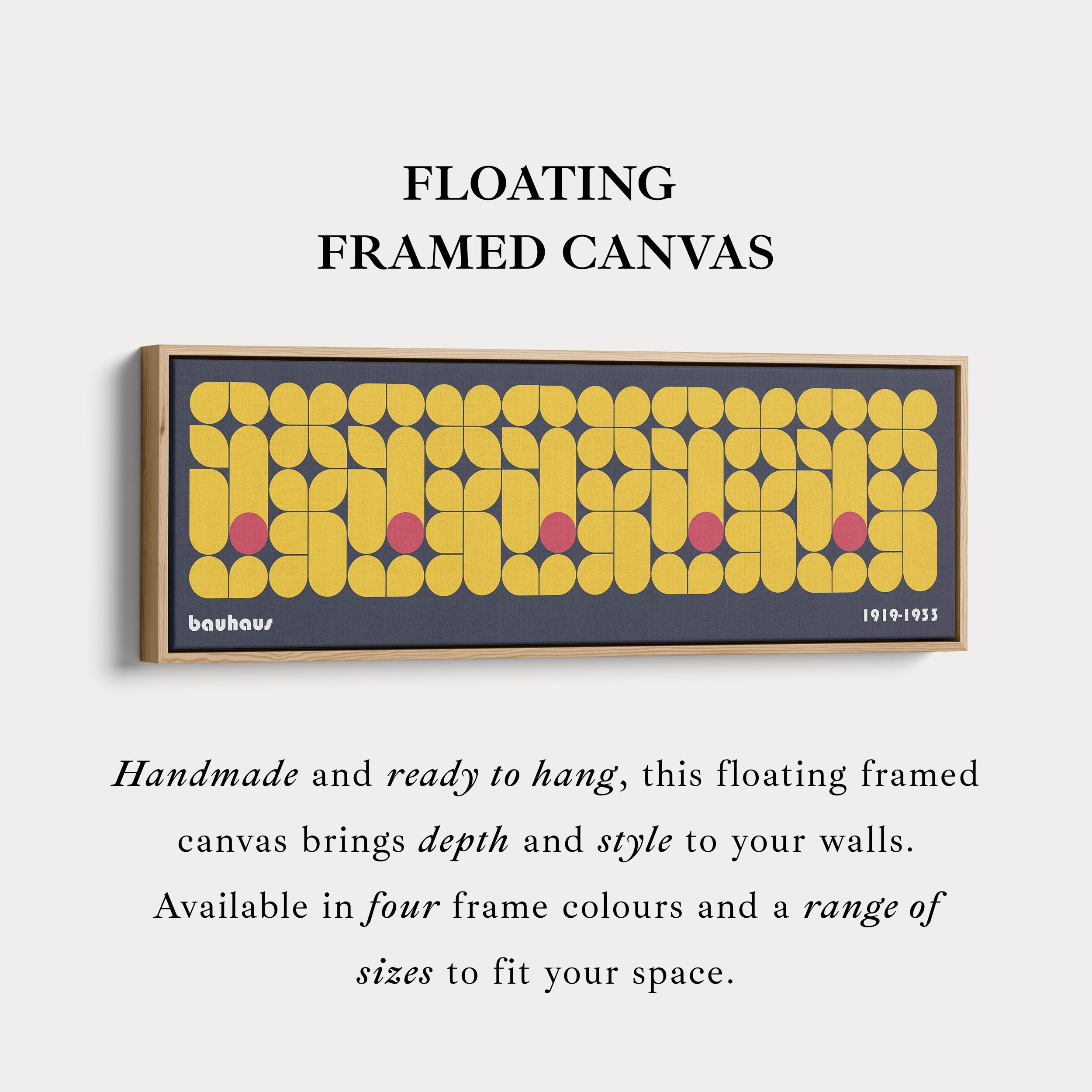 Long Framed Living Room Wall Art Modern Bauhaus