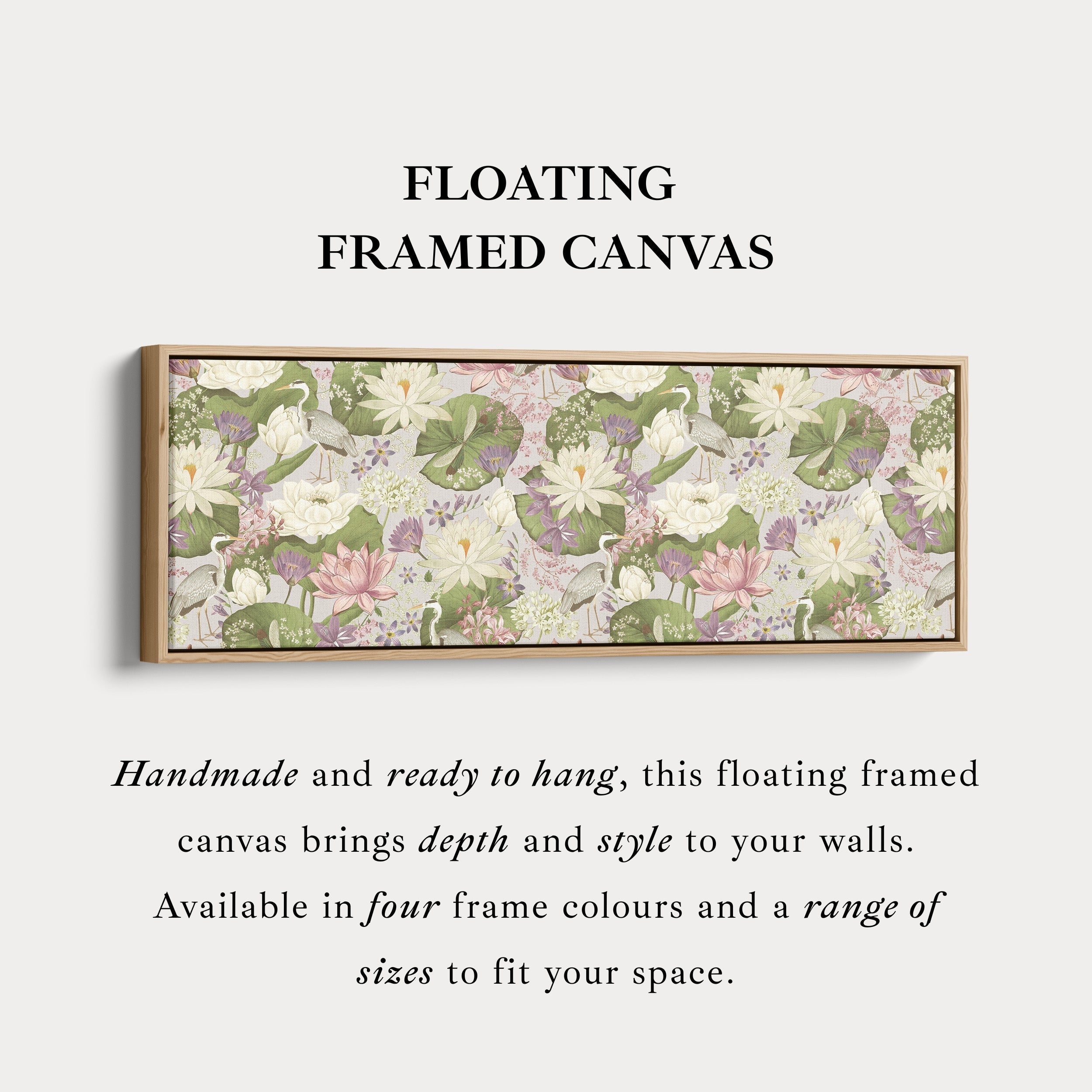 Horizontal Watercolour Iris Flower Botanical Canvas Wall Art