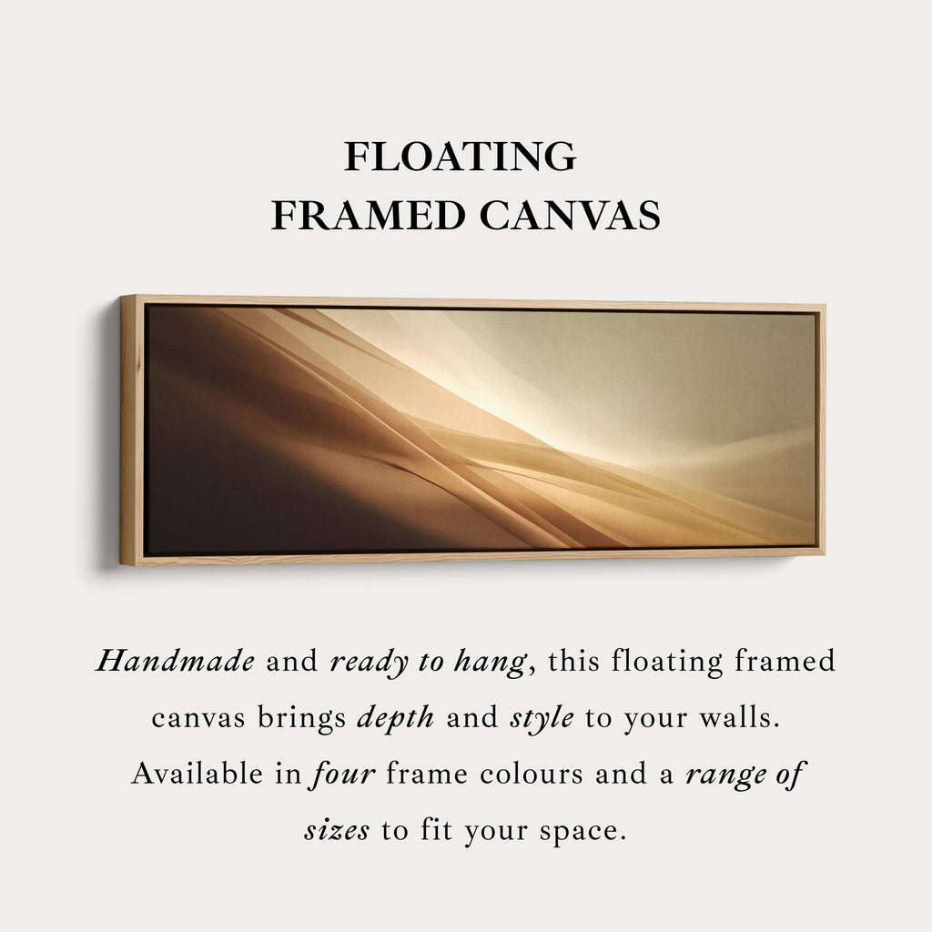 Long Canvas Gold Beige Horizontal Wall Art Elegant Modern Above Bed Wall Art