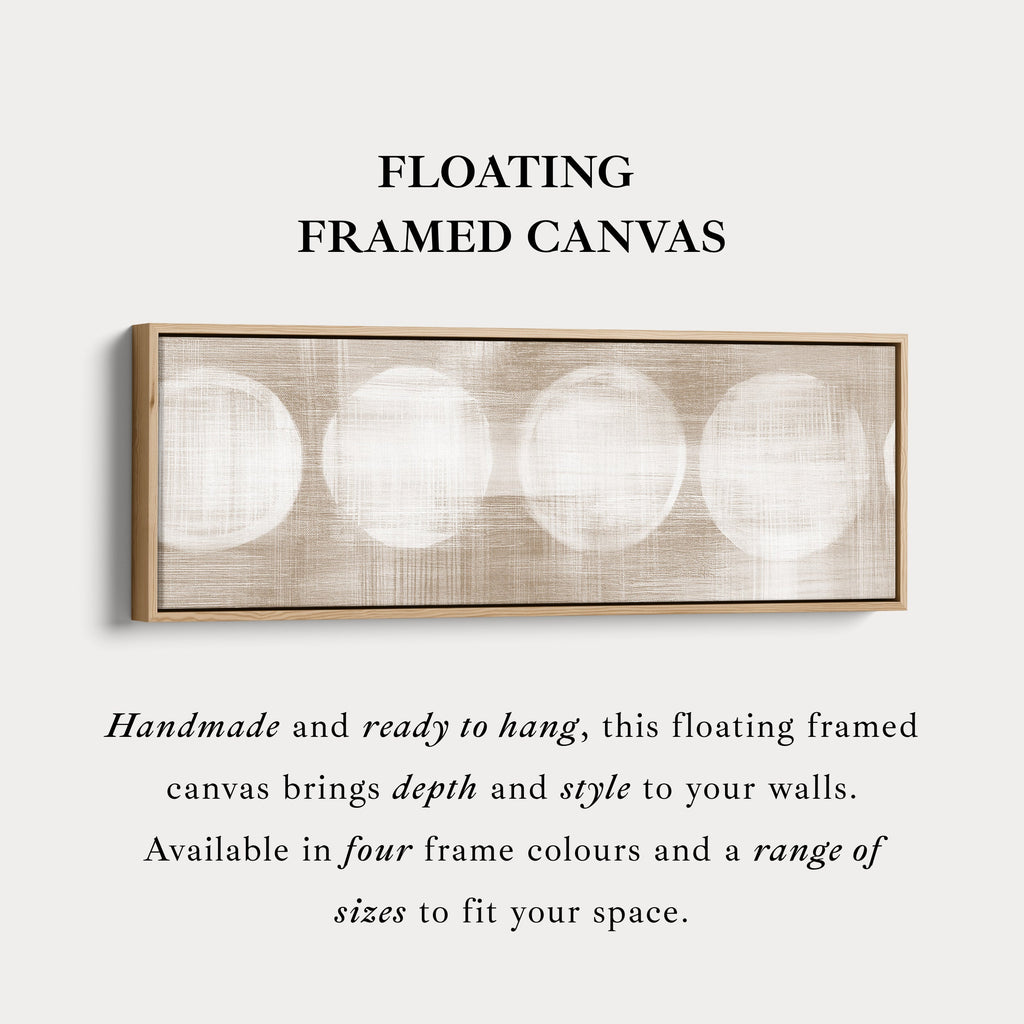 Long Canvas Neutral Circles Wide Horizontal Wall Art For Modern Living Room