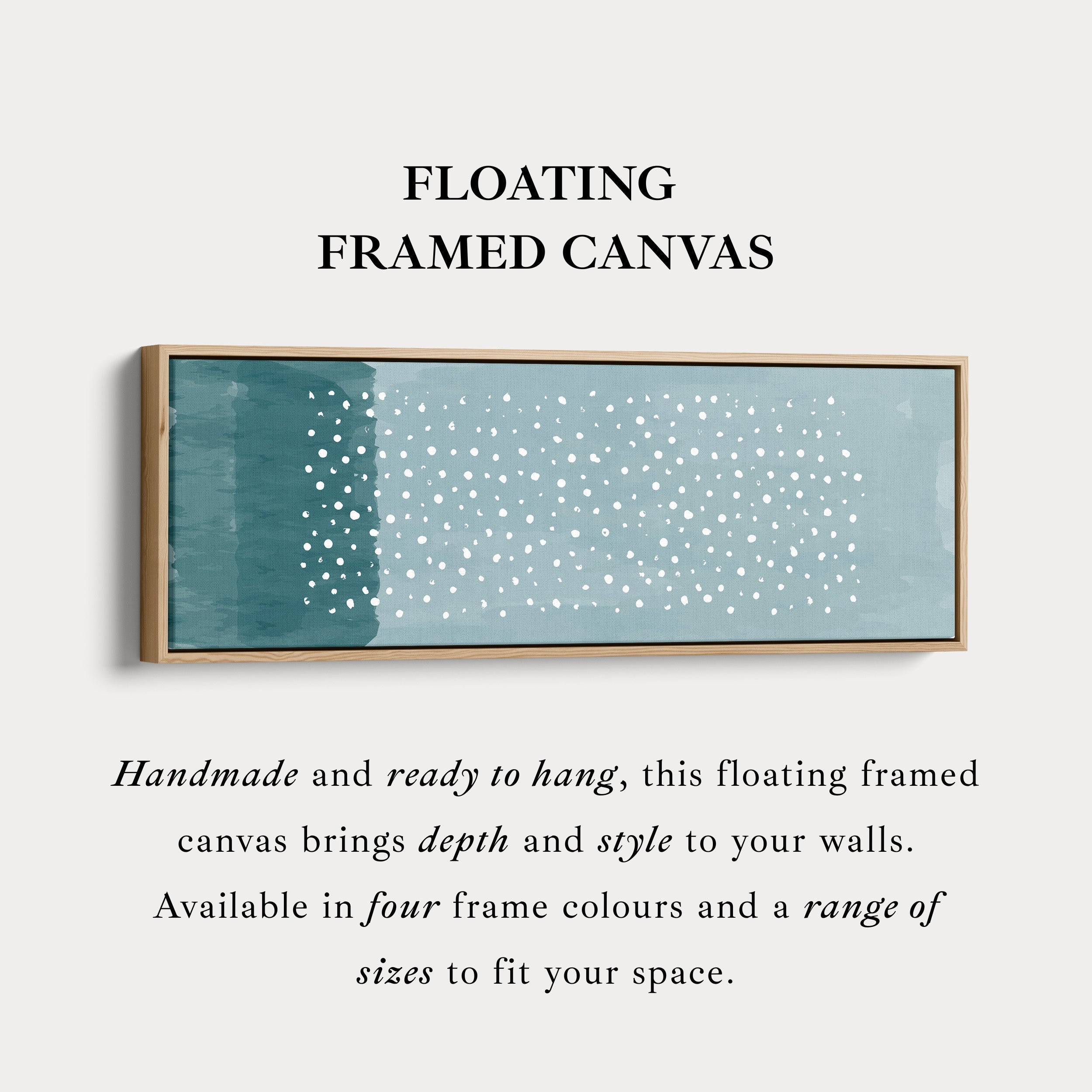 Horizontal Wall Art Soft Blue Dotted Pattern For Bathroom Or Bedroom