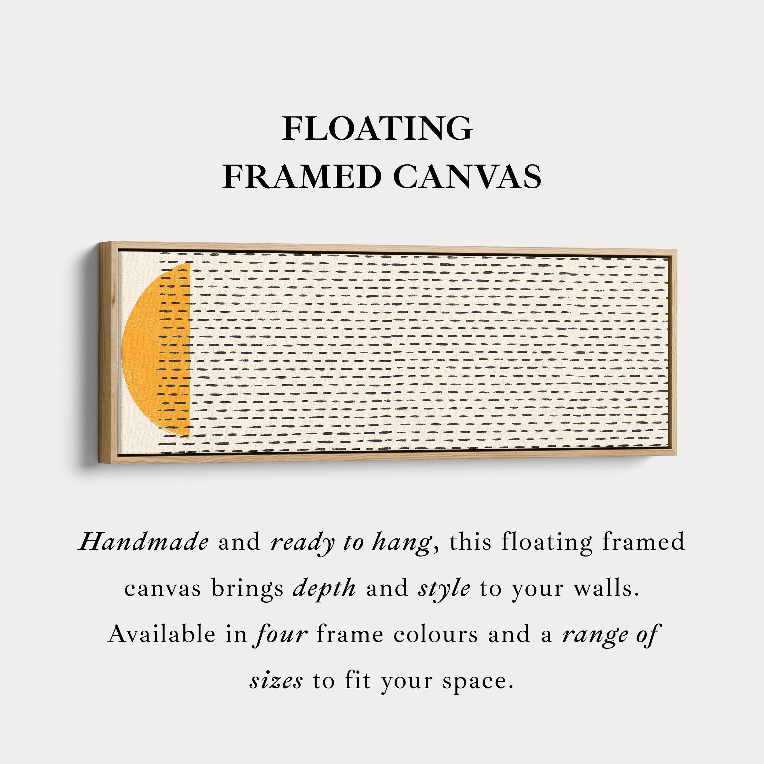Long Canvas Beige Black Orange Minimalist Skinny Wall Art