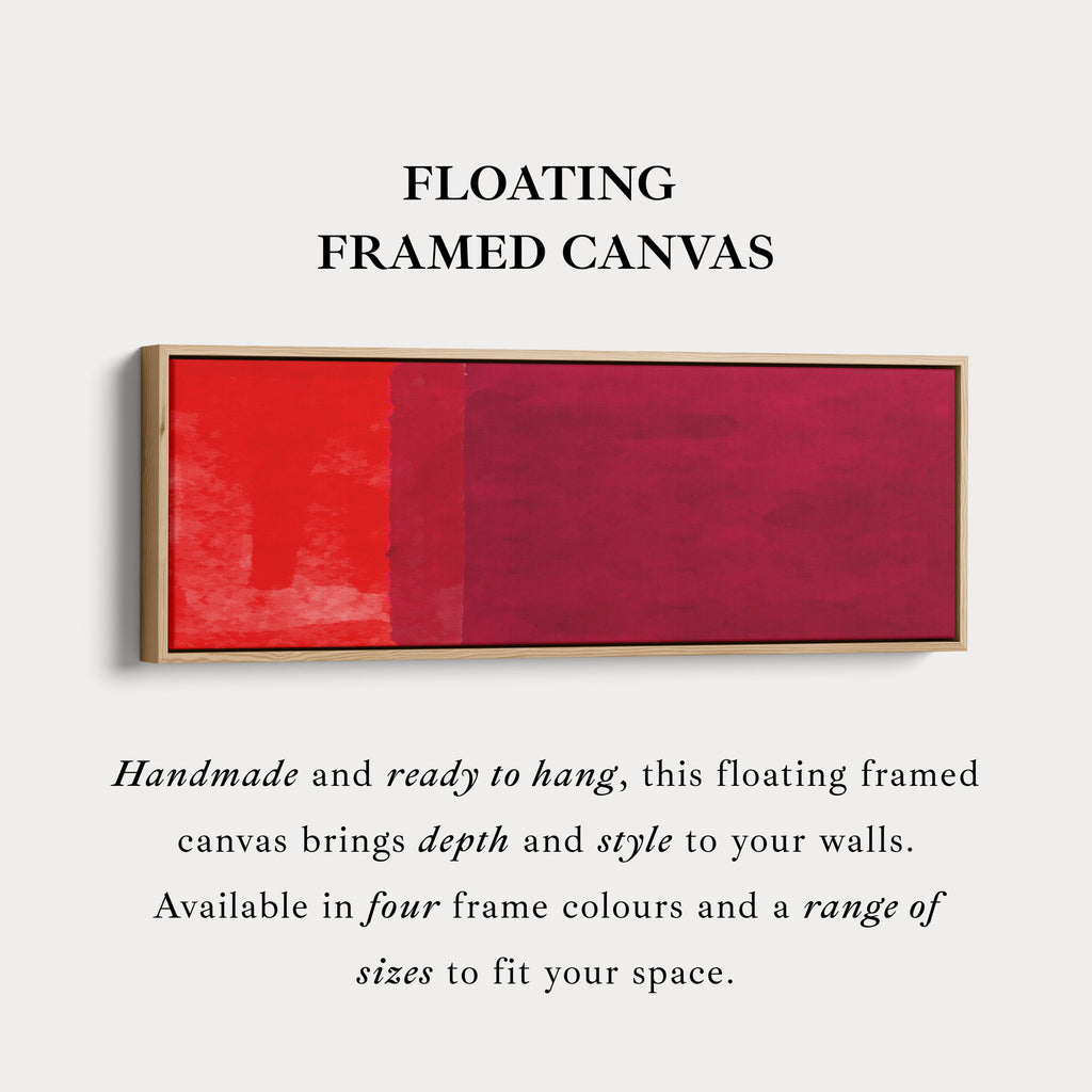 Horizontal Wall Art Red Orange Long Canvas Modern Bold Colour