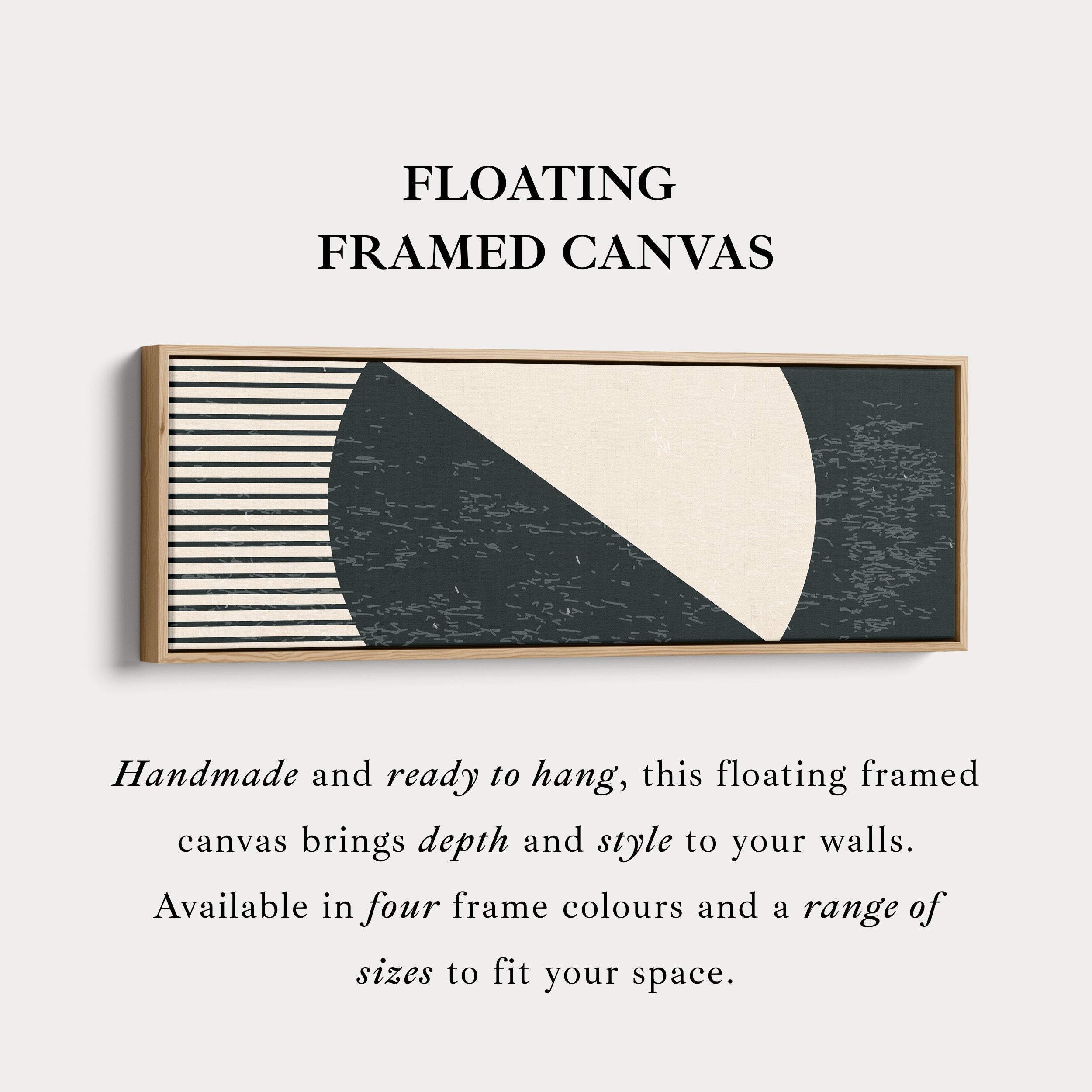 Above Bed Art Beige Black Long Canvas Minimalist Panoramic Wall Art