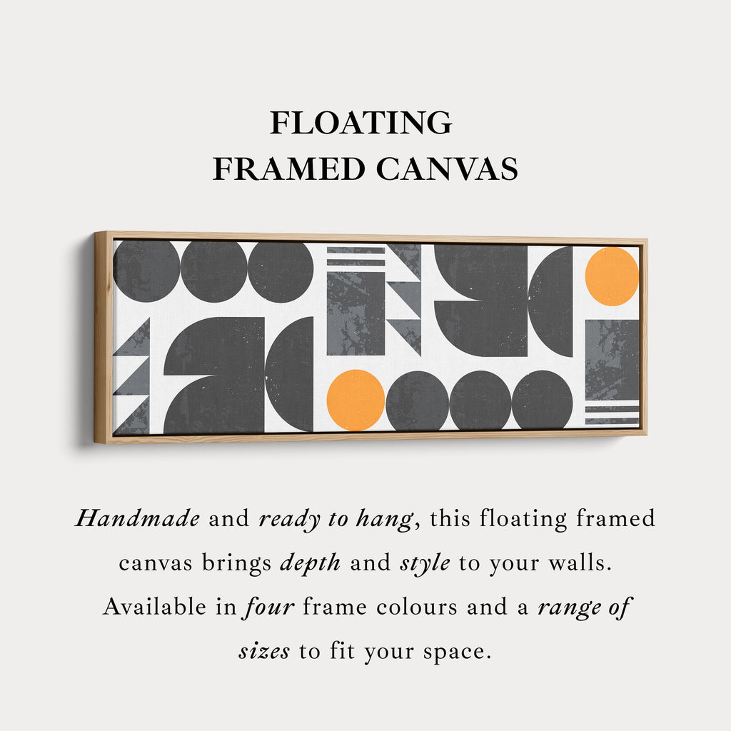 Long Canvas Grey Orange Skinny Horizontal Wall Art Modern Minimalist